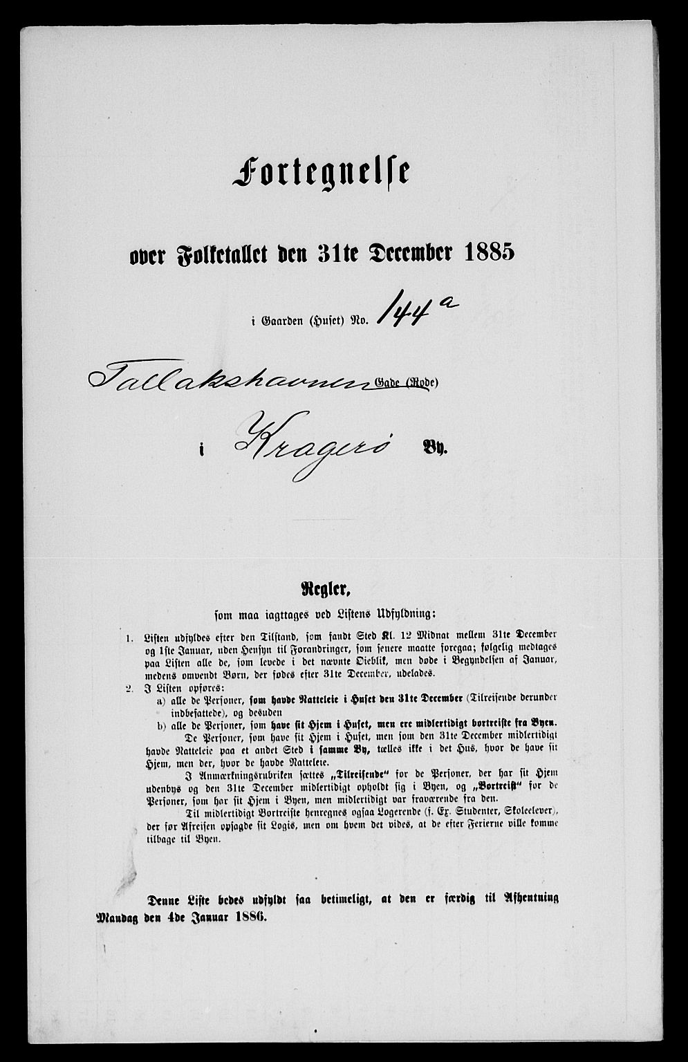 SAKO, 1885 census for 0801 Kragerø, 1885, p. 319