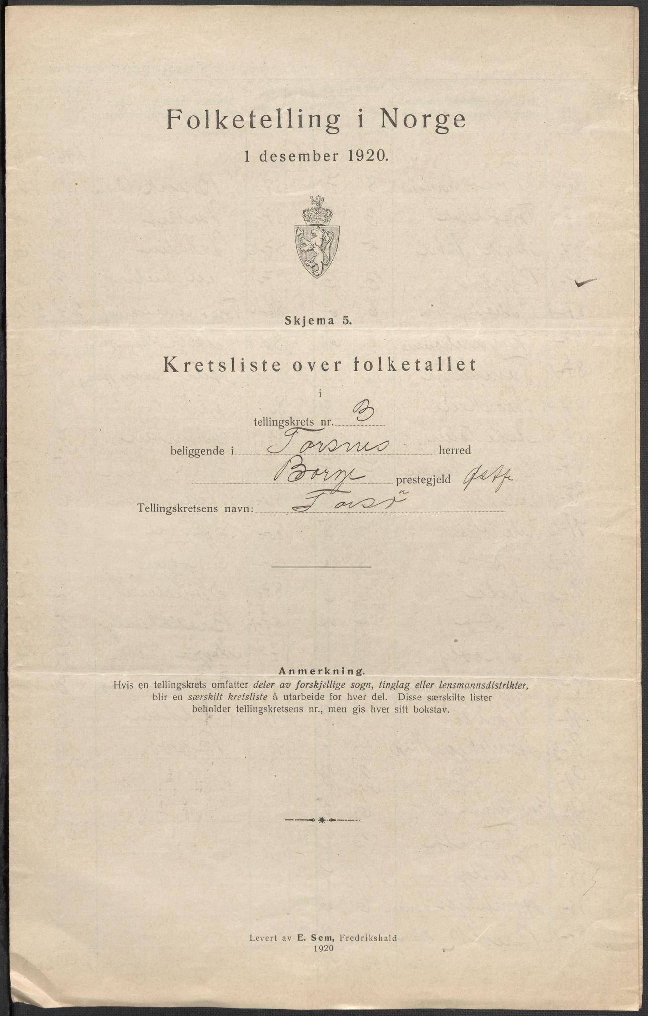 SAO, 1920 census for Torsnes, 1920, p. 18