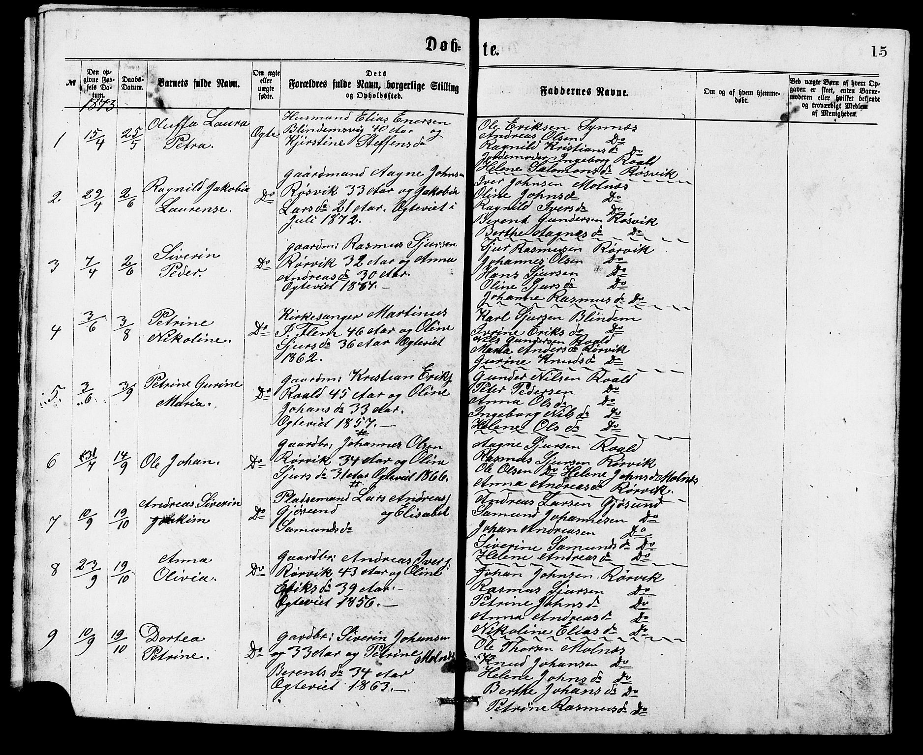 Ministerialprotokoller, klokkerbøker og fødselsregistre - Møre og Romsdal, AV/SAT-A-1454/537/L0521: Parish register (copy) no. 537C02, 1869-1888, p. 15