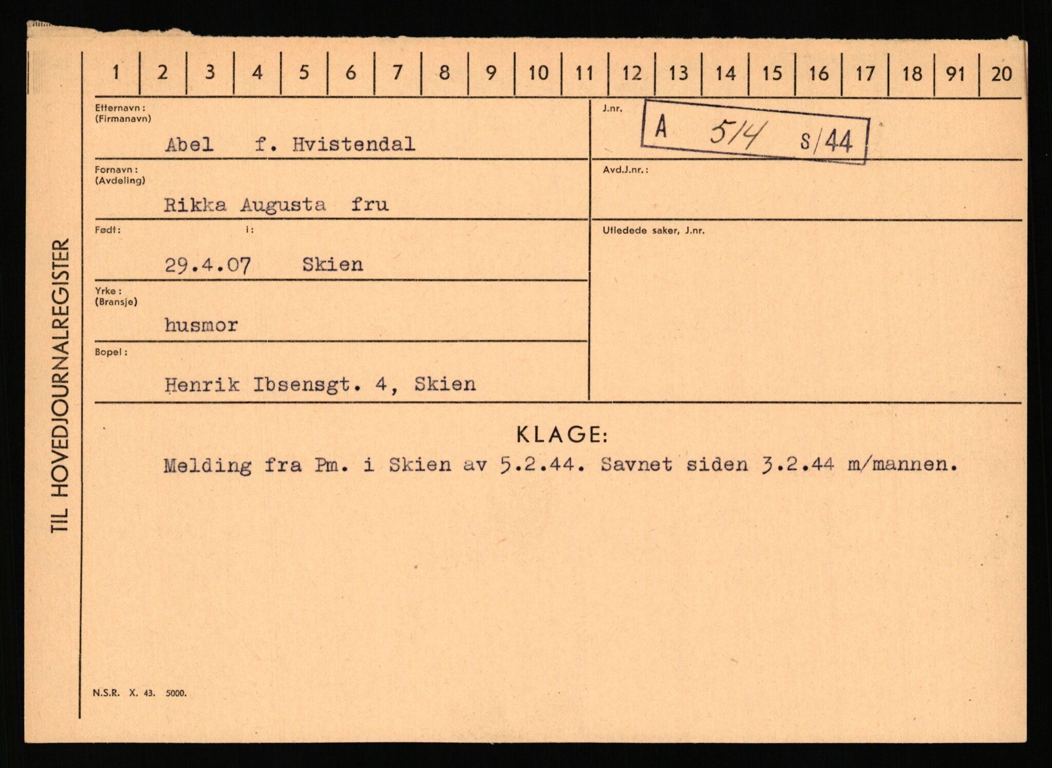 Statspolitiet - Hovedkontoret / Osloavdelingen, AV/RA-S-1329/C/Ca/L0001: Aabakken - Armann, 1943-1945, p. 956