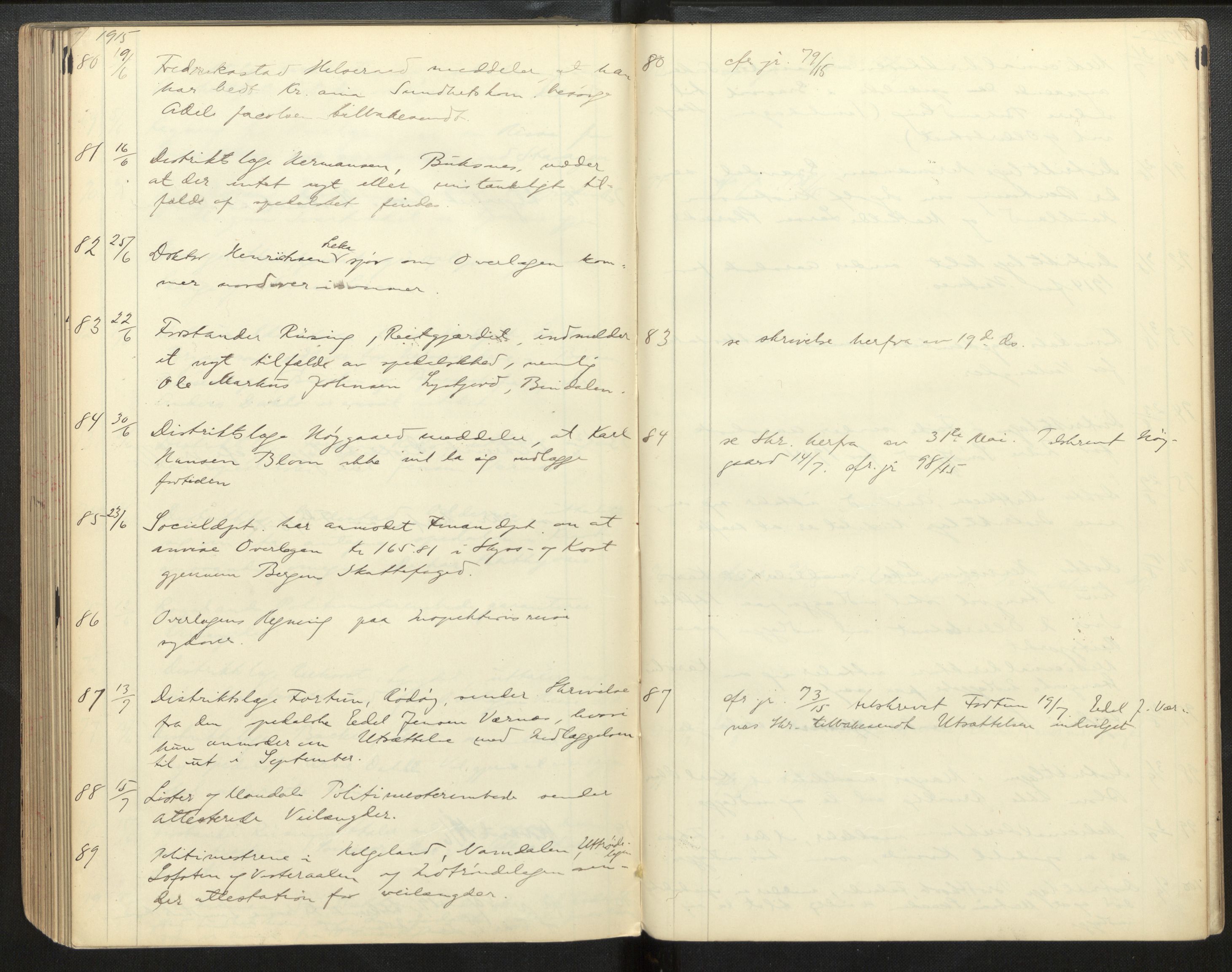 Lepraarkiver - Overlegen for den spedalske sykdom, AV/SAB-A-61001/B.c/L0007: Journal, 1899-1916
