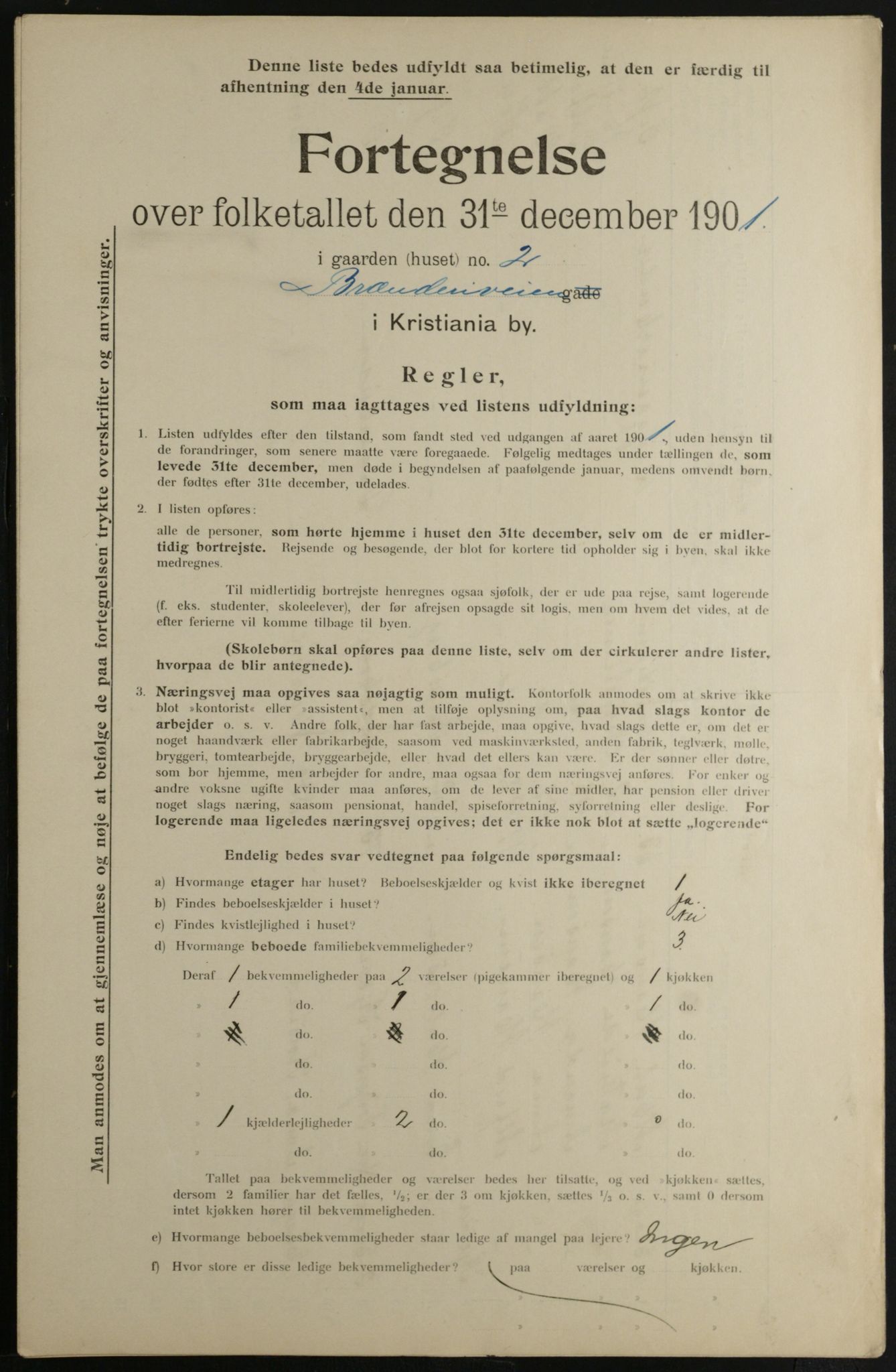 OBA, Municipal Census 1901 for Kristiania, 1901, p. 1427