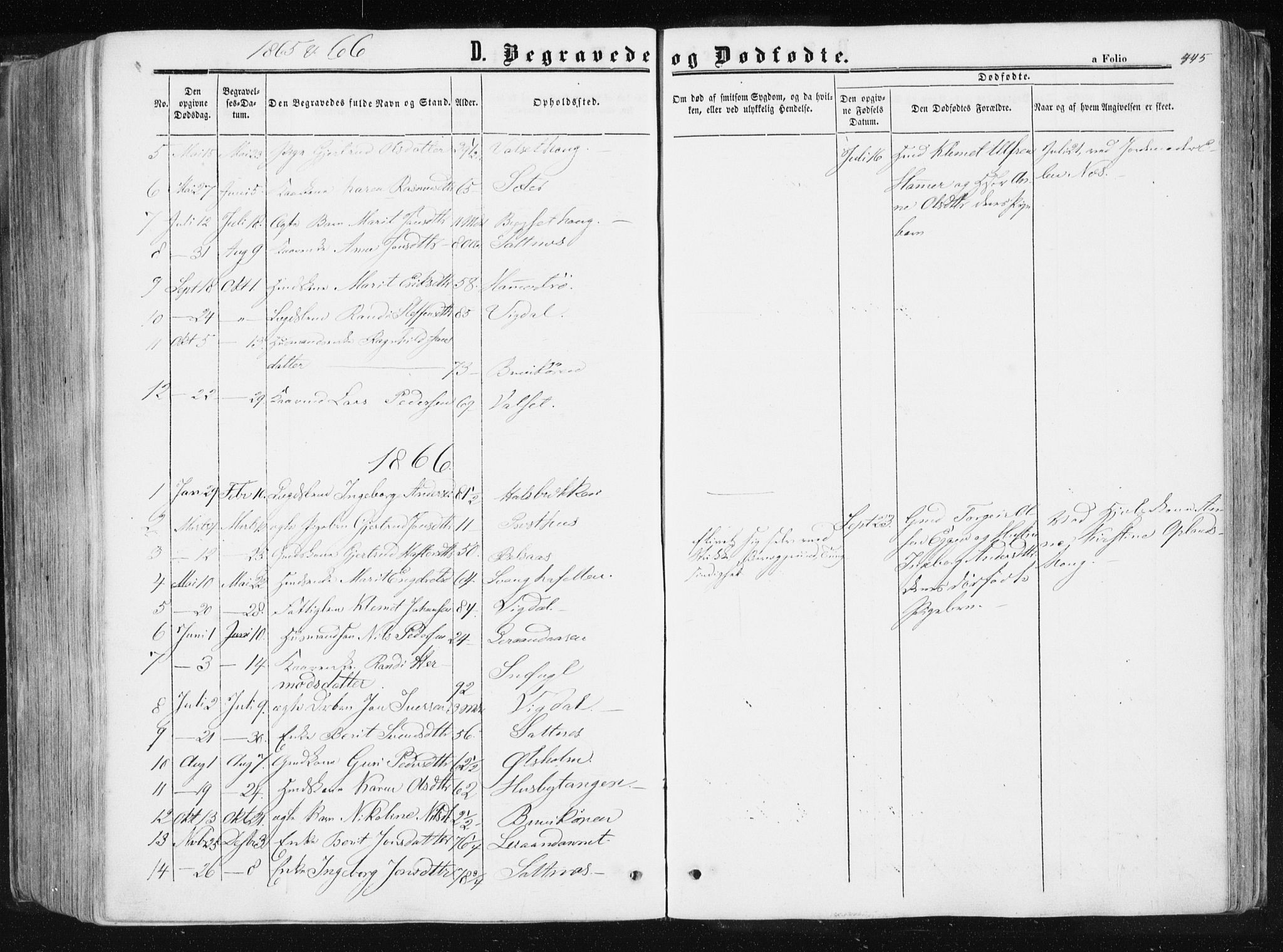 Ministerialprotokoller, klokkerbøker og fødselsregistre - Sør-Trøndelag, SAT/A-1456/612/L0377: Parish register (official) no. 612A09, 1859-1877, p. 445