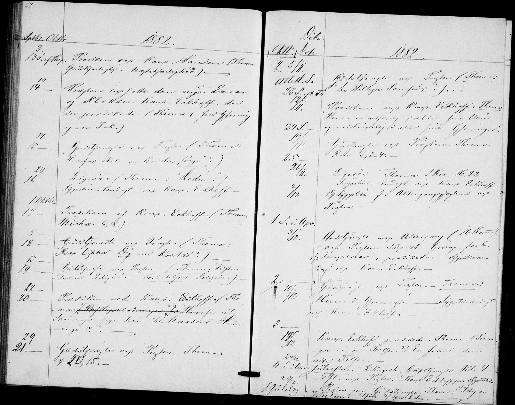 Akershus festnings slaveri Kirkebøker, SAO/A-10841/F/Fa/L0002: Parish register (official) no. 2, 1852-1883, p. 67