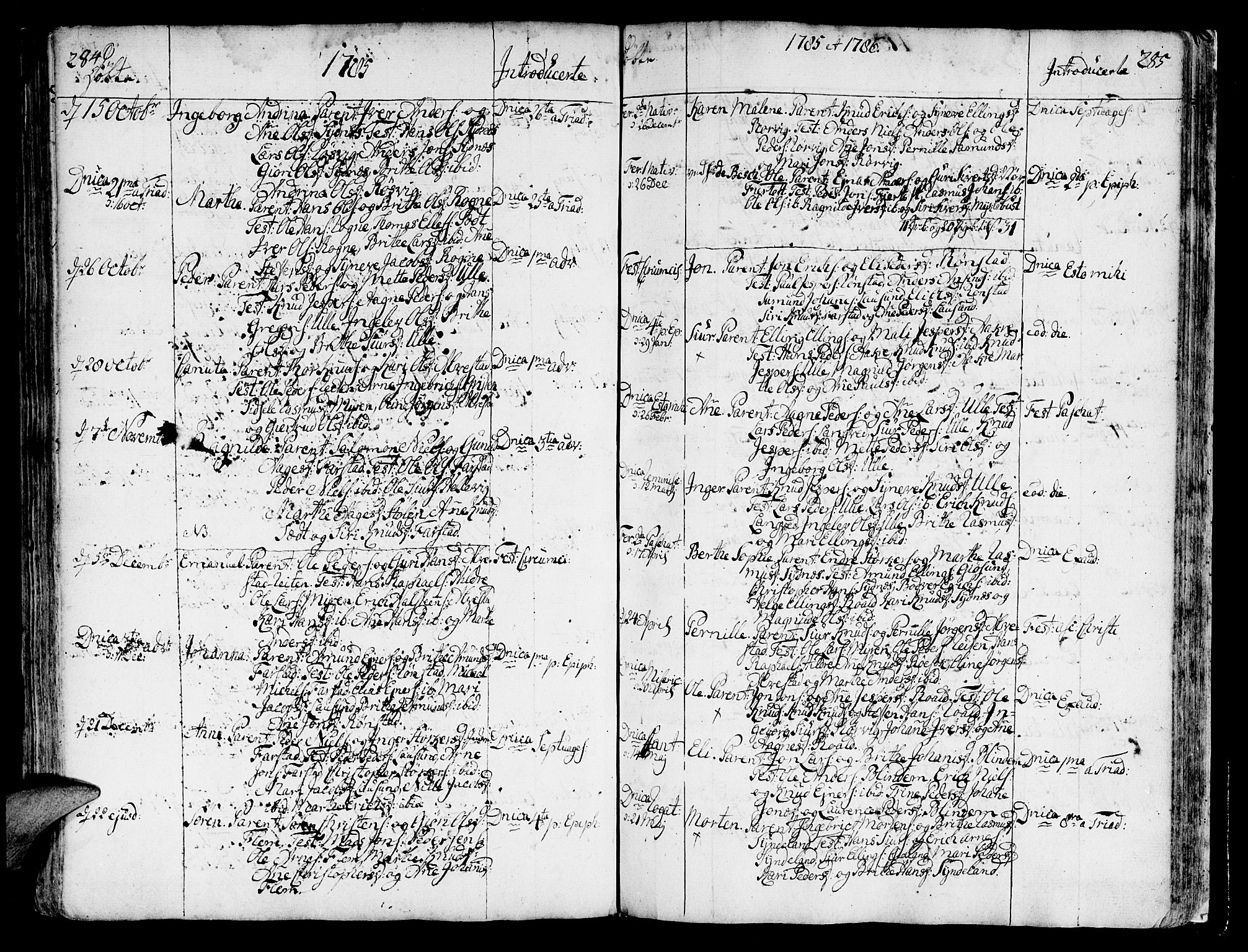 Ministerialprotokoller, klokkerbøker og fødselsregistre - Møre og Romsdal, SAT/A-1454/536/L0493: Parish register (official) no. 536A02, 1739-1802, p. 284-285