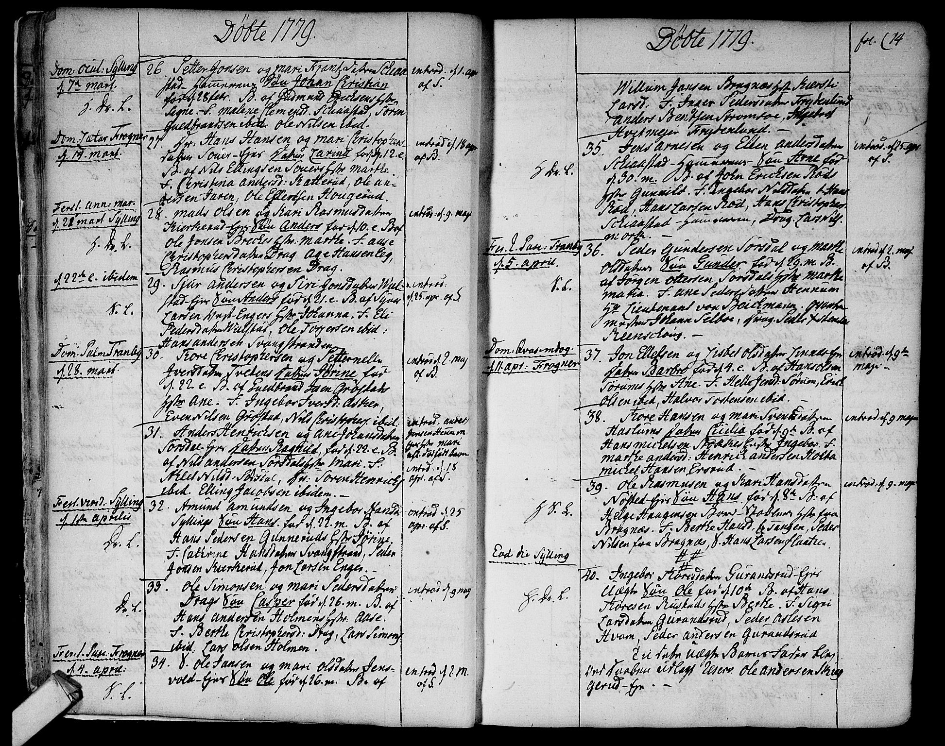 Lier kirkebøker, SAKO/A-230/F/Fa/L0006: Parish register (official) no. I 6, 1777-1794, p. 14