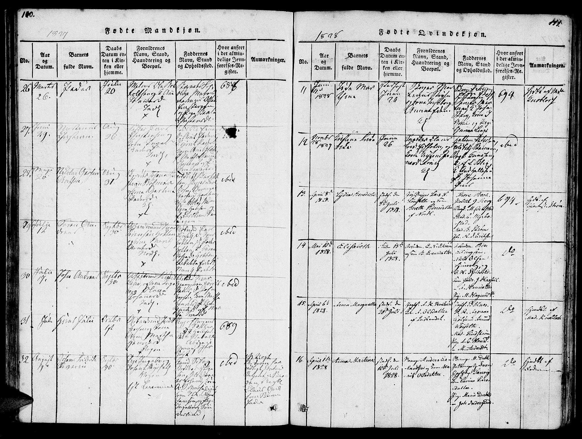 Ministerialprotokoller, klokkerbøker og fødselsregistre - Møre og Romsdal, SAT/A-1454/572/L0842: Parish register (official) no. 572A05, 1819-1832, p. 110-111