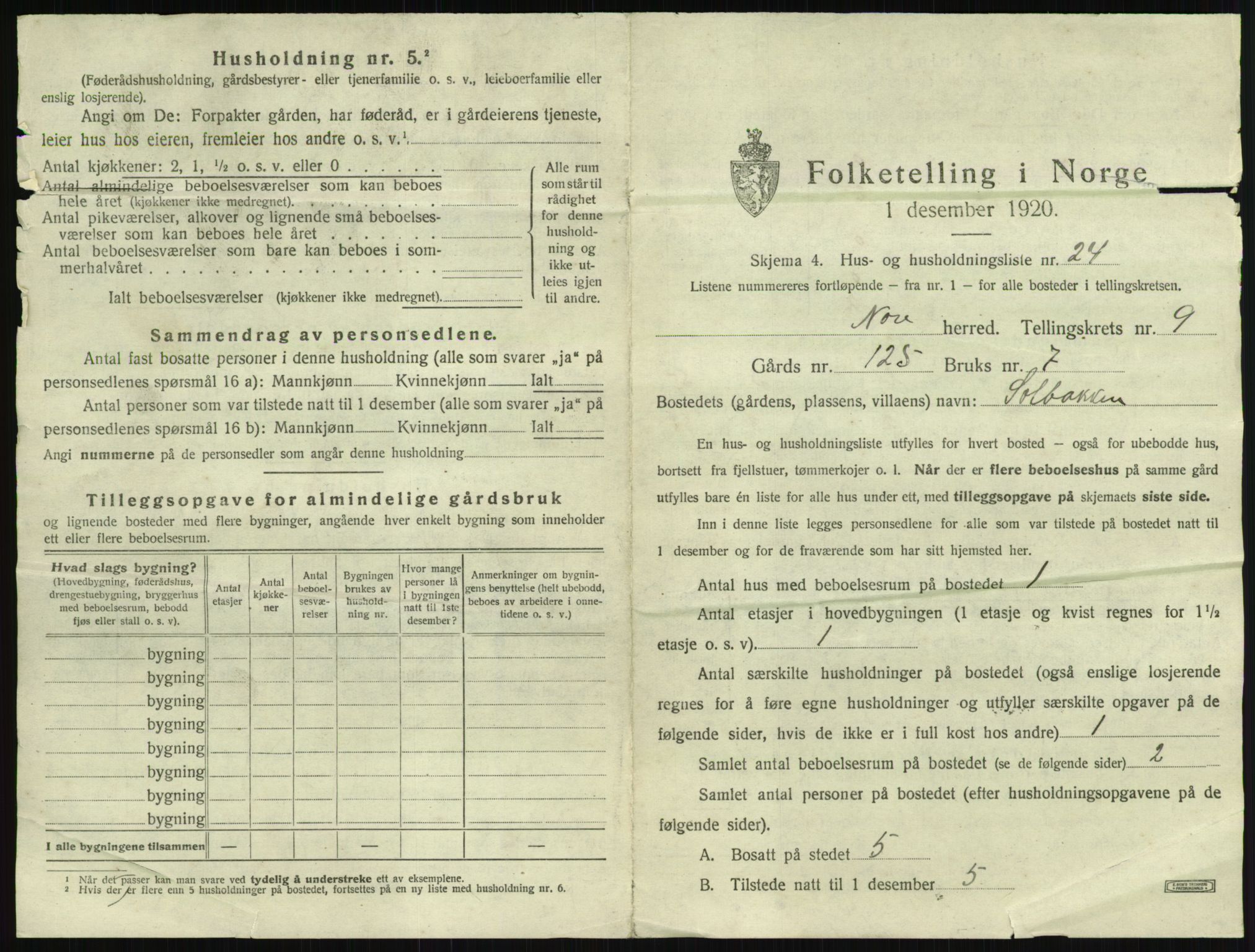 SAKO, 1920 census for Nore, 1920, p. 706