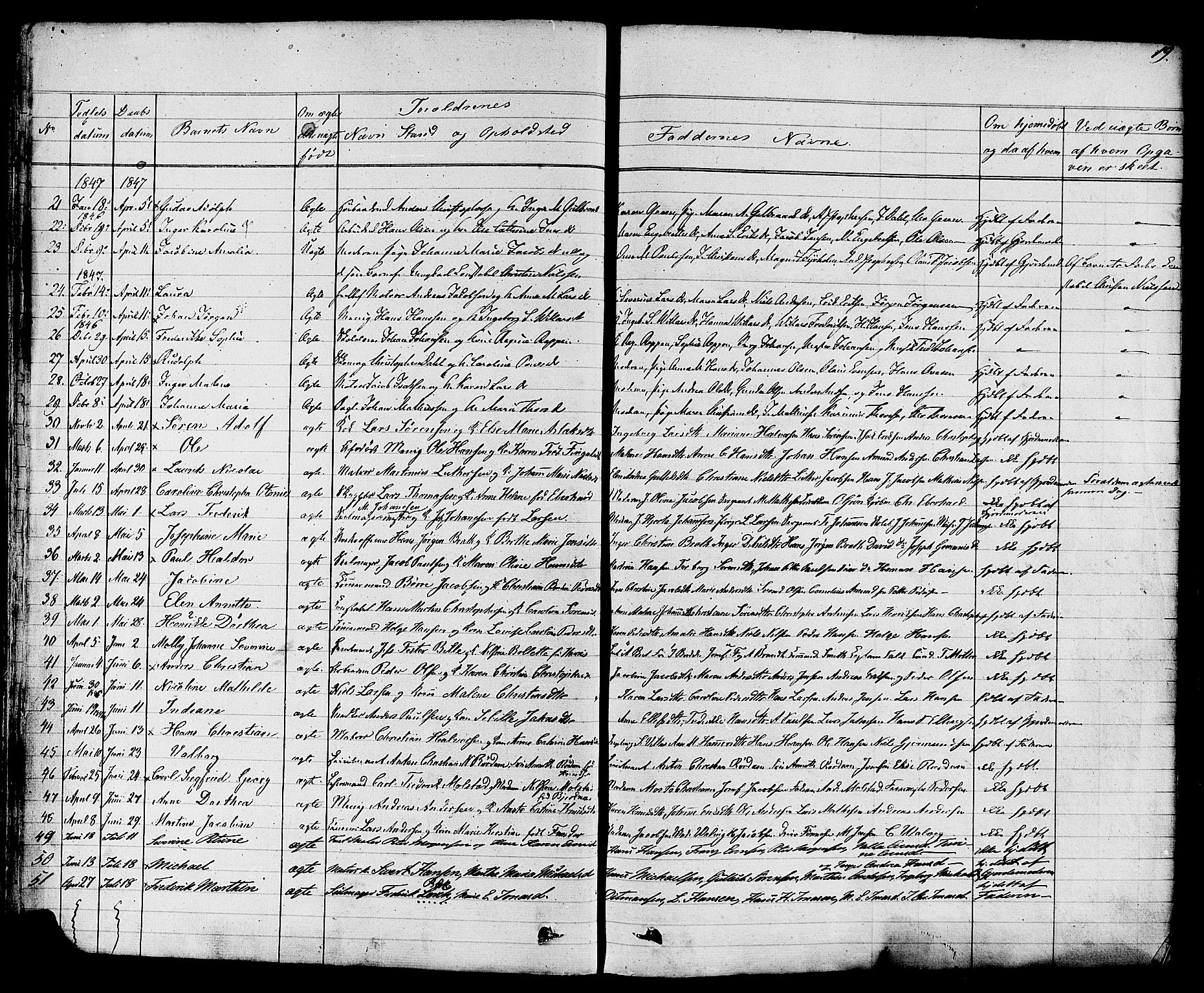 Stavern kirkebøker, AV/SAKO-A-318/F/Fa/L0007: Parish register (official) no. 7, 1840-1877, p. 19