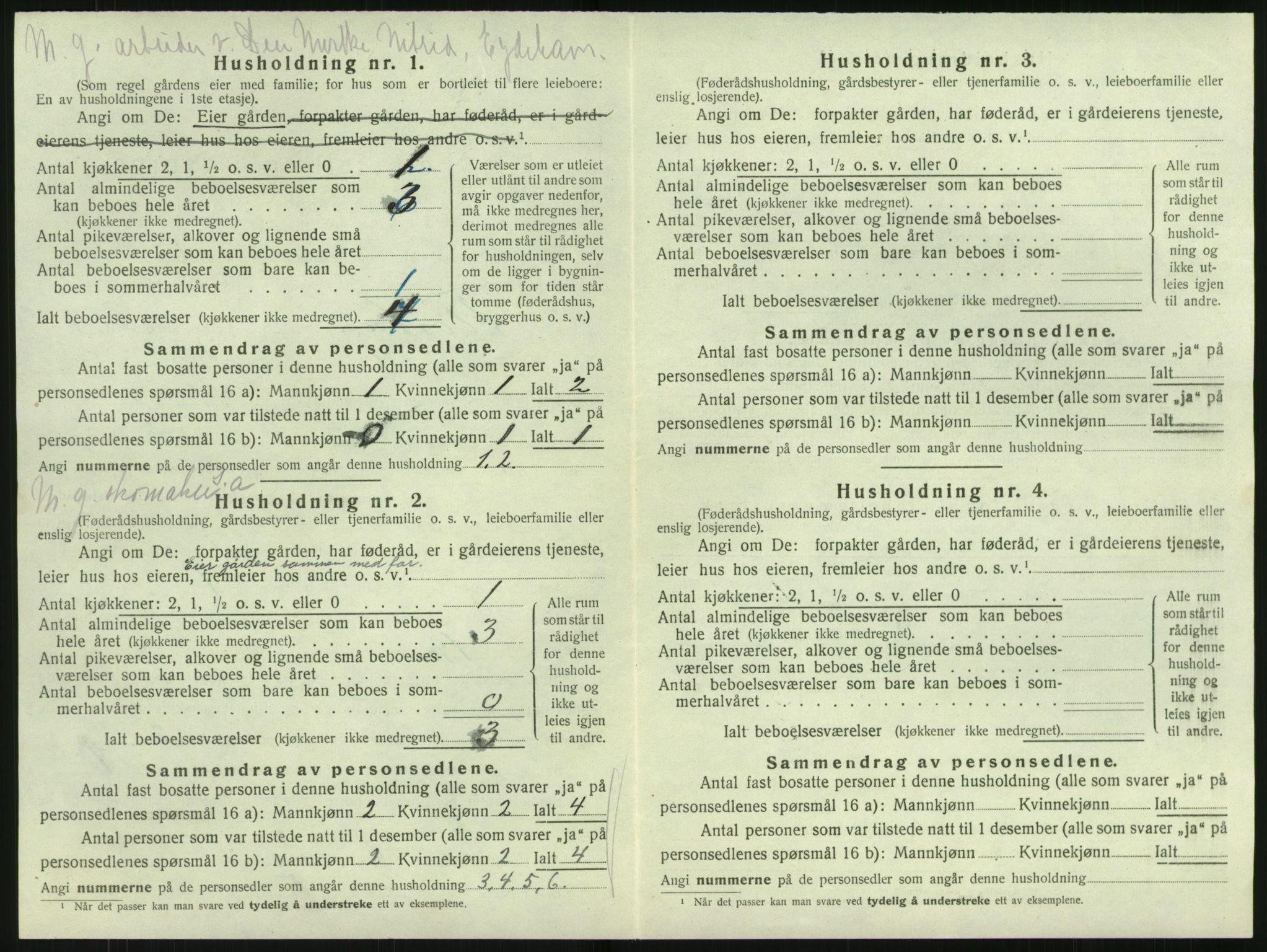 SAK, 1920 census for Flosta, 1920, p. 537