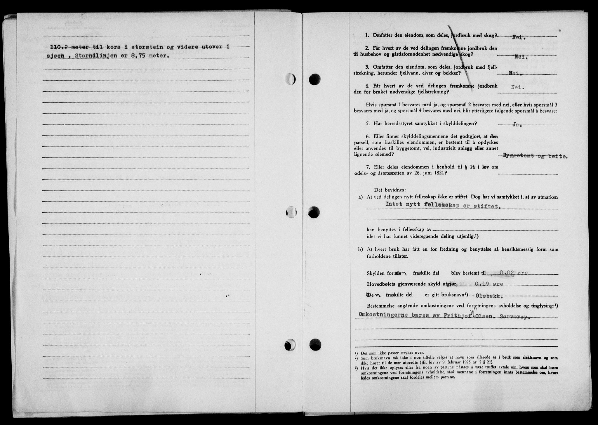 Lofoten sorenskriveri, SAT/A-0017/1/2/2C/L0022a: Mortgage book no. 22a, 1949-1950, Diary no: : 2518/1949