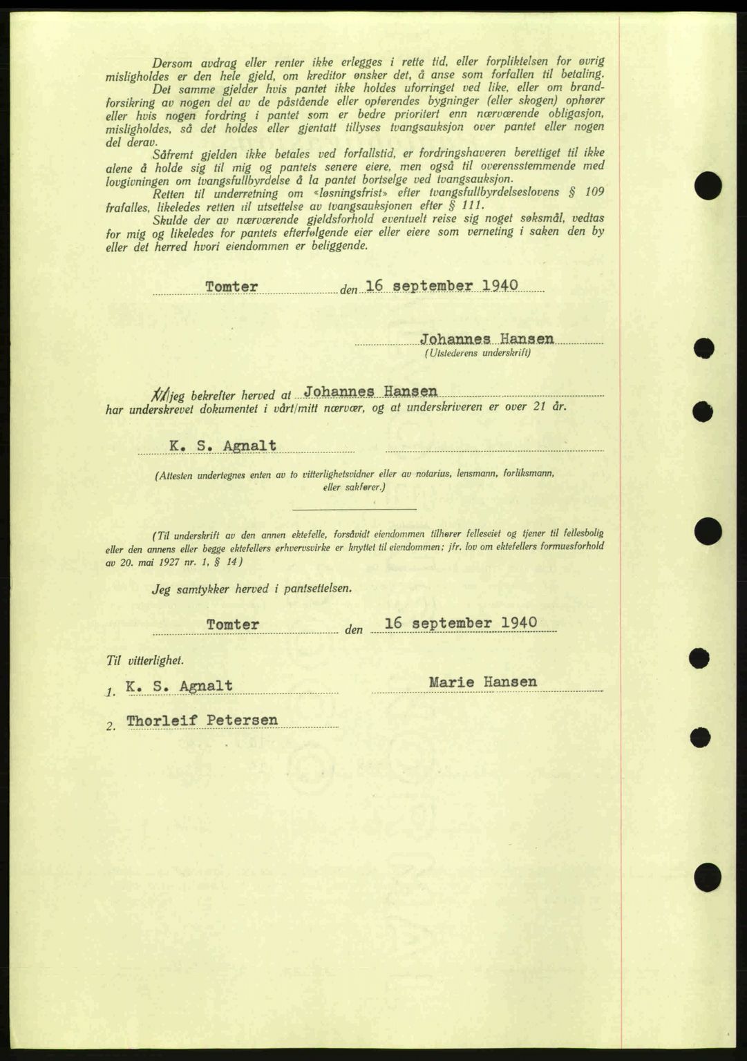 Moss sorenskriveri, SAO/A-10168: Mortgage book no. B10, 1940-1941, Diary no: : 1322/1940