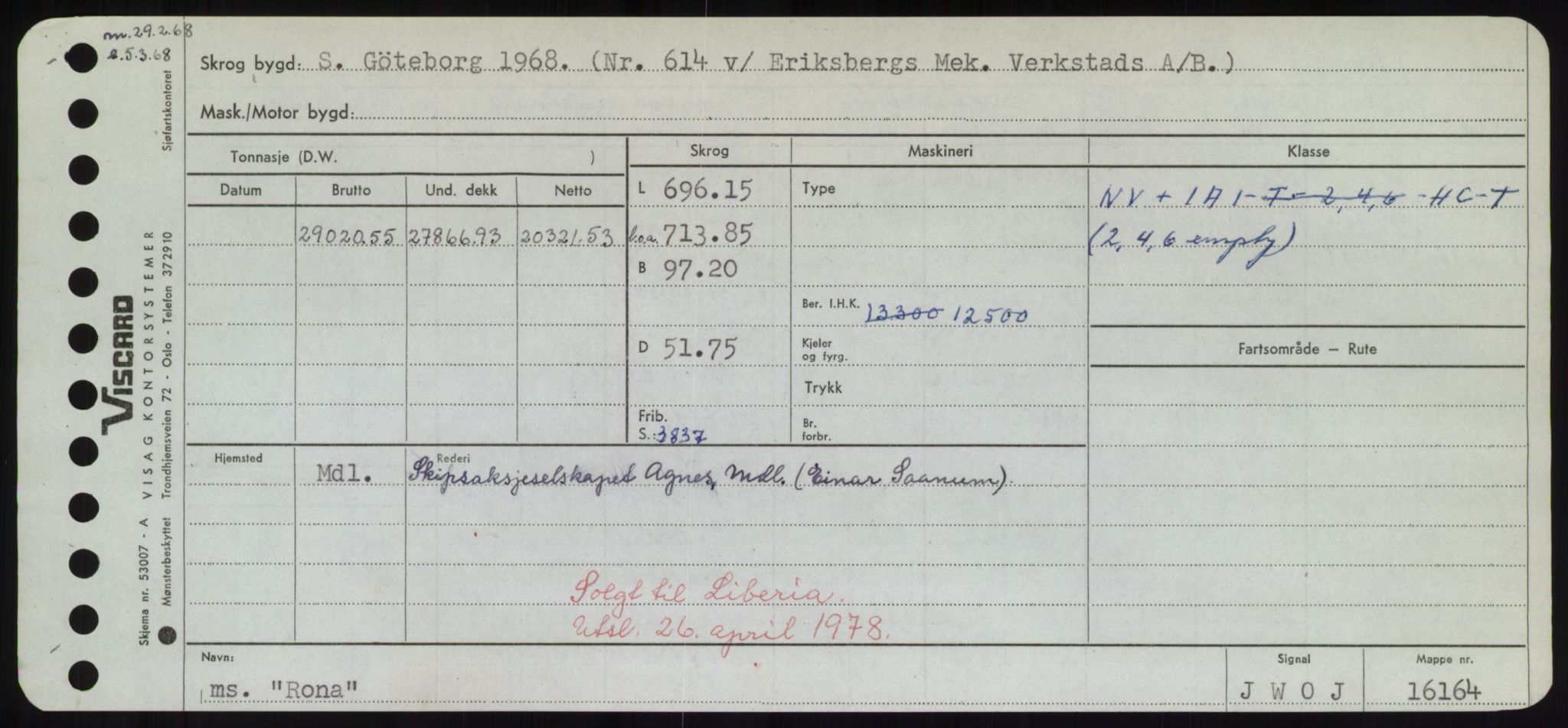 Sjøfartsdirektoratet med forløpere, Skipsmålingen, RA/S-1627/H/Hd/L0031: Fartøy, Rju-Sam, p. 109