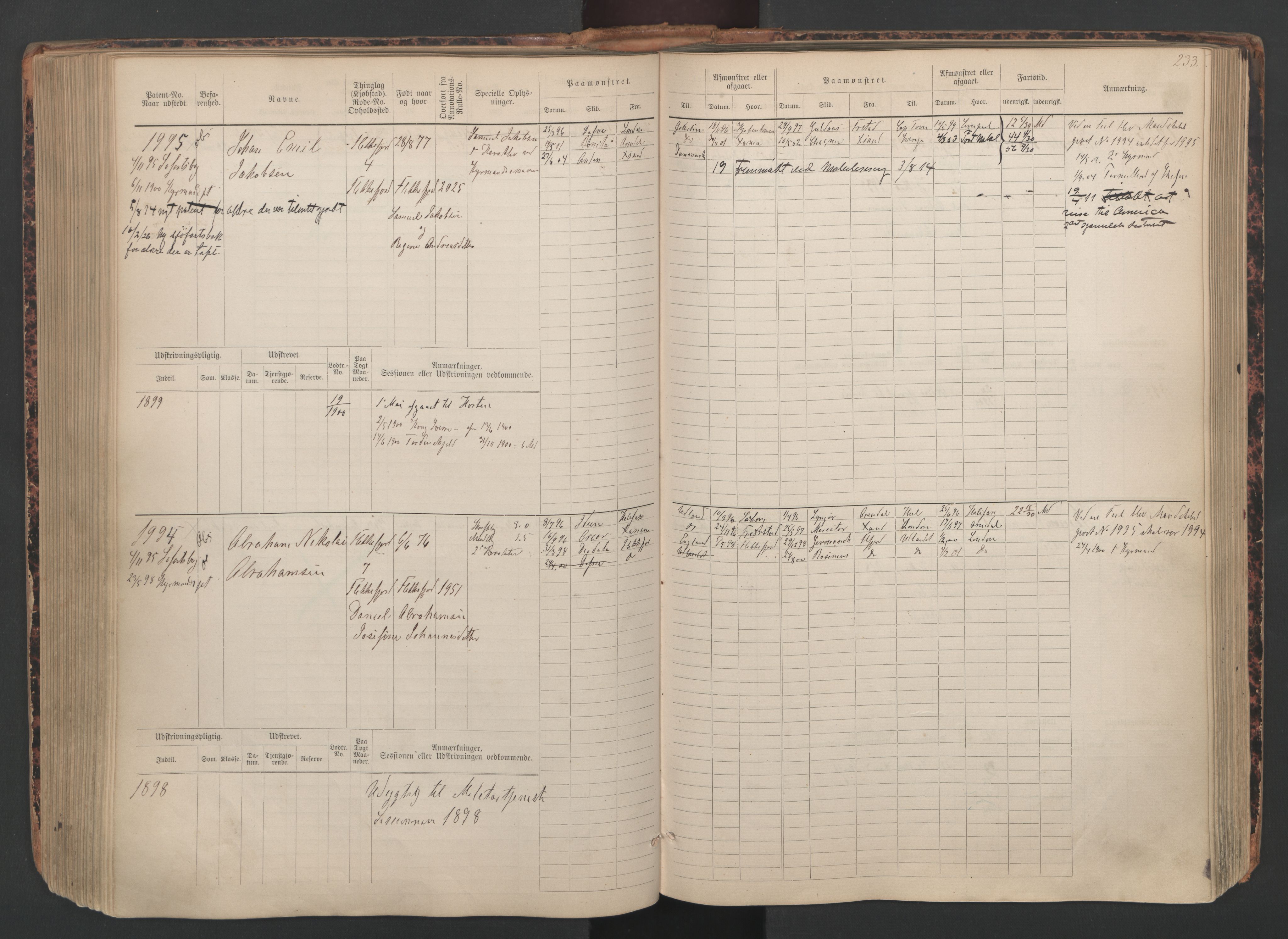 Flekkefjord mønstringskrets, SAK/2031-0018/F/Fb/L0010: Hovedrulle nr 1534-2329, Æ-7, 1884-1948, p. 235