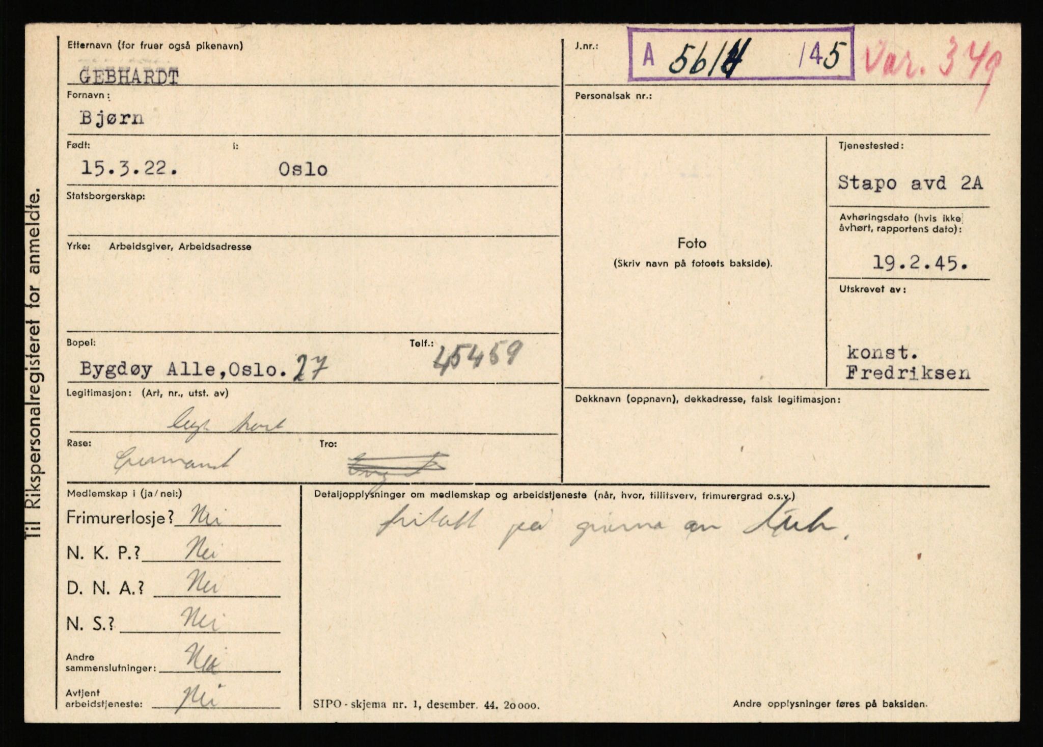 Statspolitiet - Hovedkontoret / Osloavdelingen, AV/RA-S-1329/C/Ca/L0005: Furali - Hamula, 1943-1945, p. 719