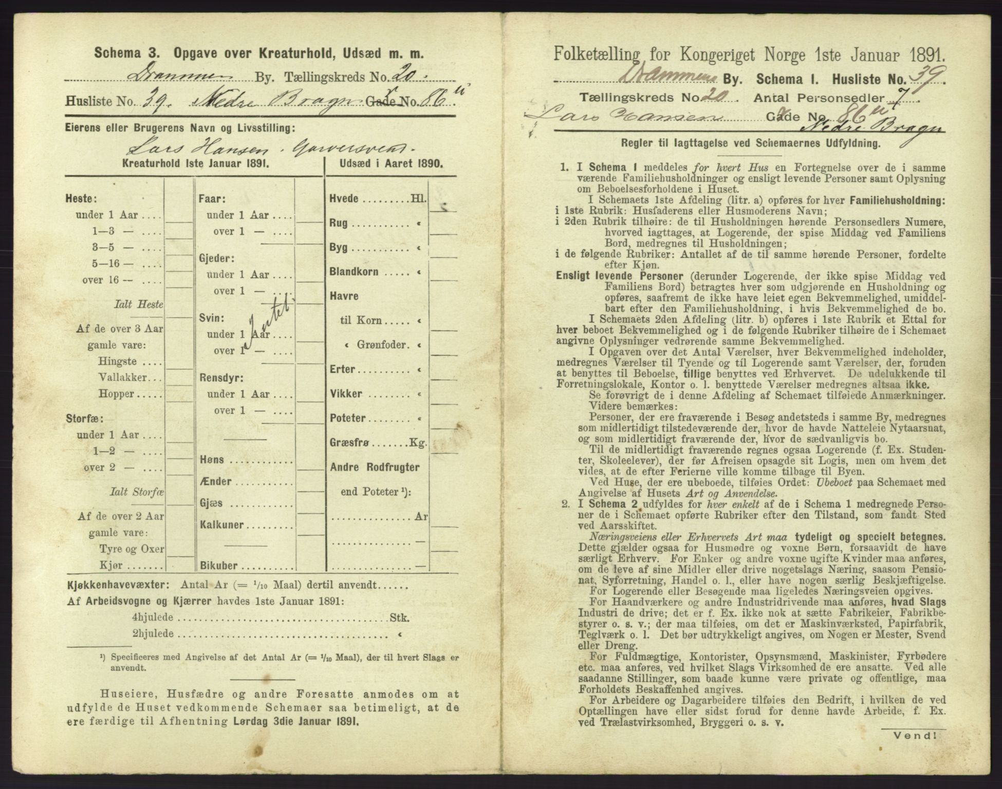 RA, 1891 census for 0602 Drammen, 1891, p. 1731