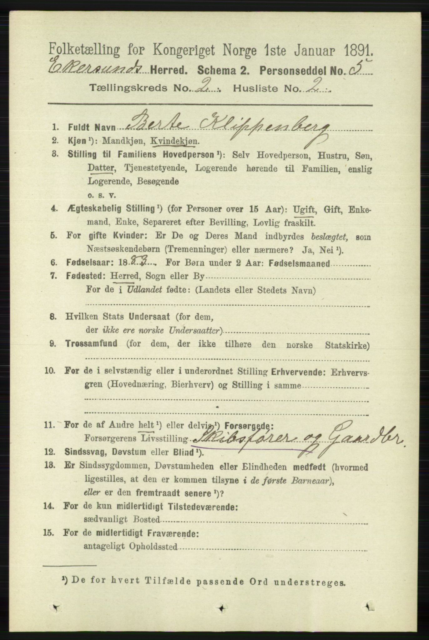 RA, 1891 census for 1116 Eigersund herred, 1891, p. 462