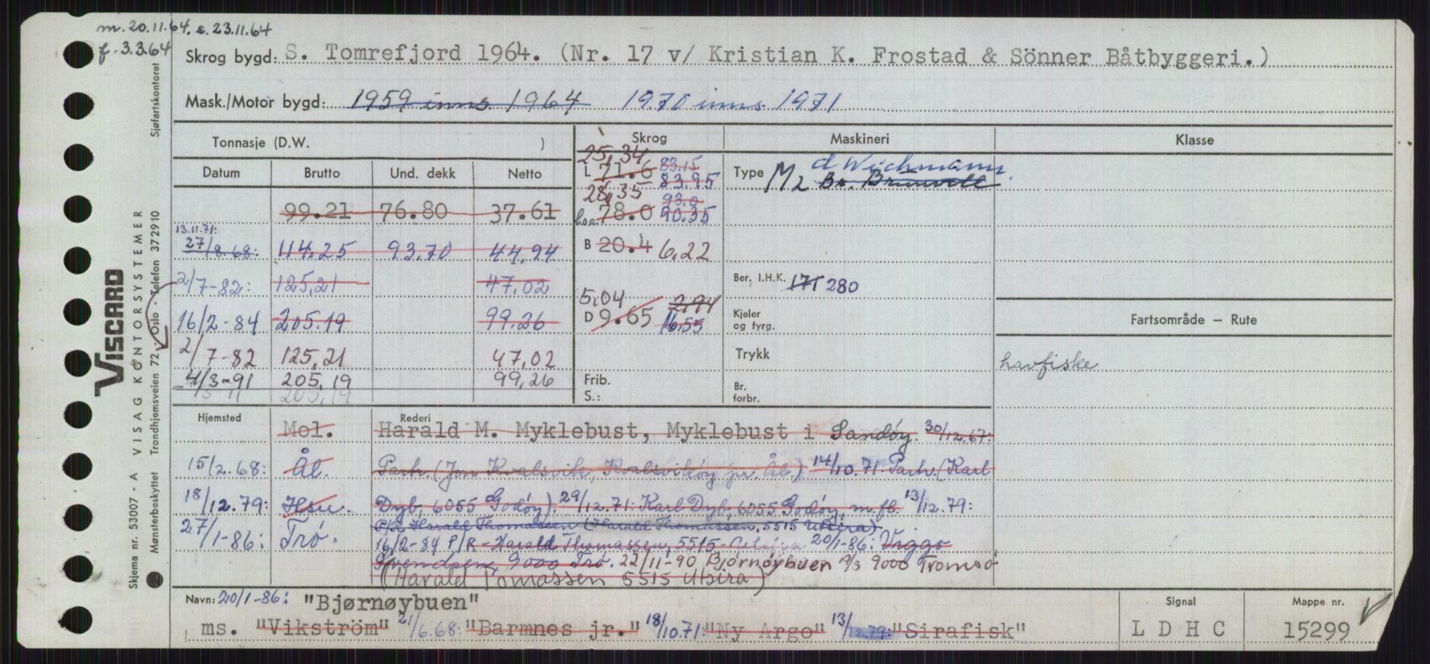 Sjøfartsdirektoratet med forløpere, Skipsmålingen, RA/S-1627/H/Ha/L0001/0002: Fartøy, A-Eig / Fartøy Bjør-Eig, p. 45