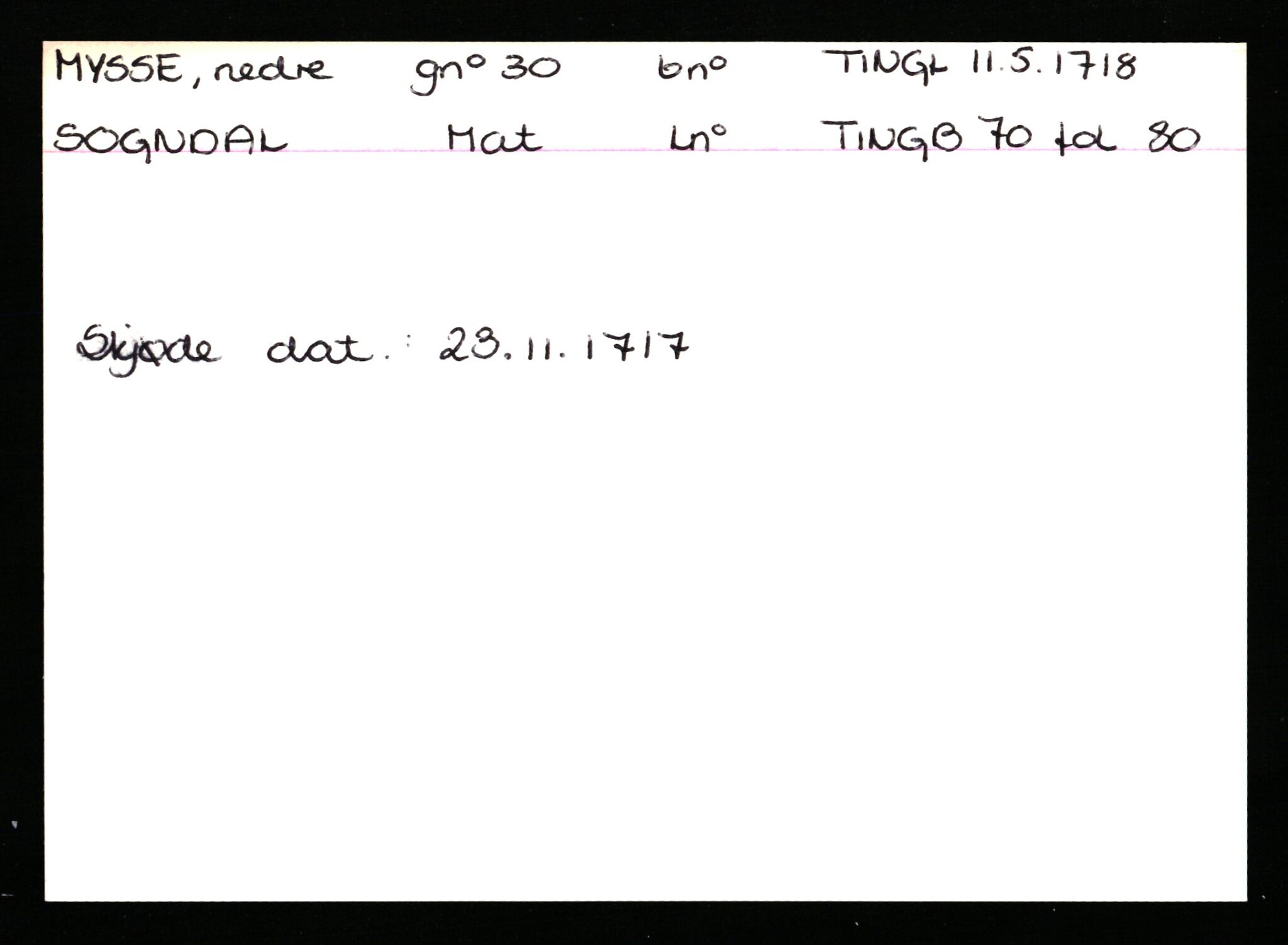Statsarkivet i Stavanger, AV/SAST-A-101971/03/Y/Ym/L0040: Åstedskort sortert etter gårdsnavn: Mykje - Navrestad, 1600-1950, p. 105