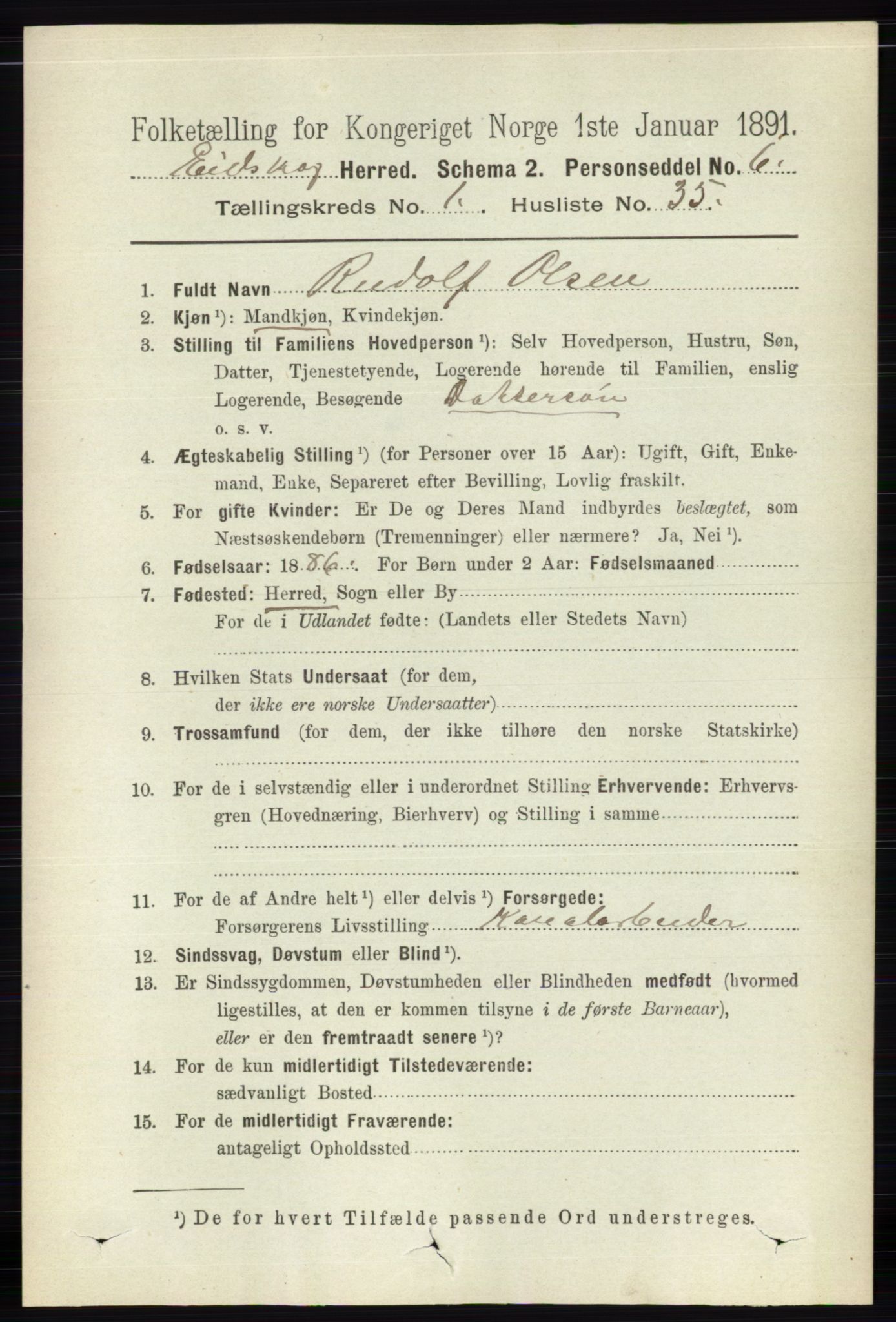 RA, 1891 census for 0420 Eidskog, 1891, p. 310