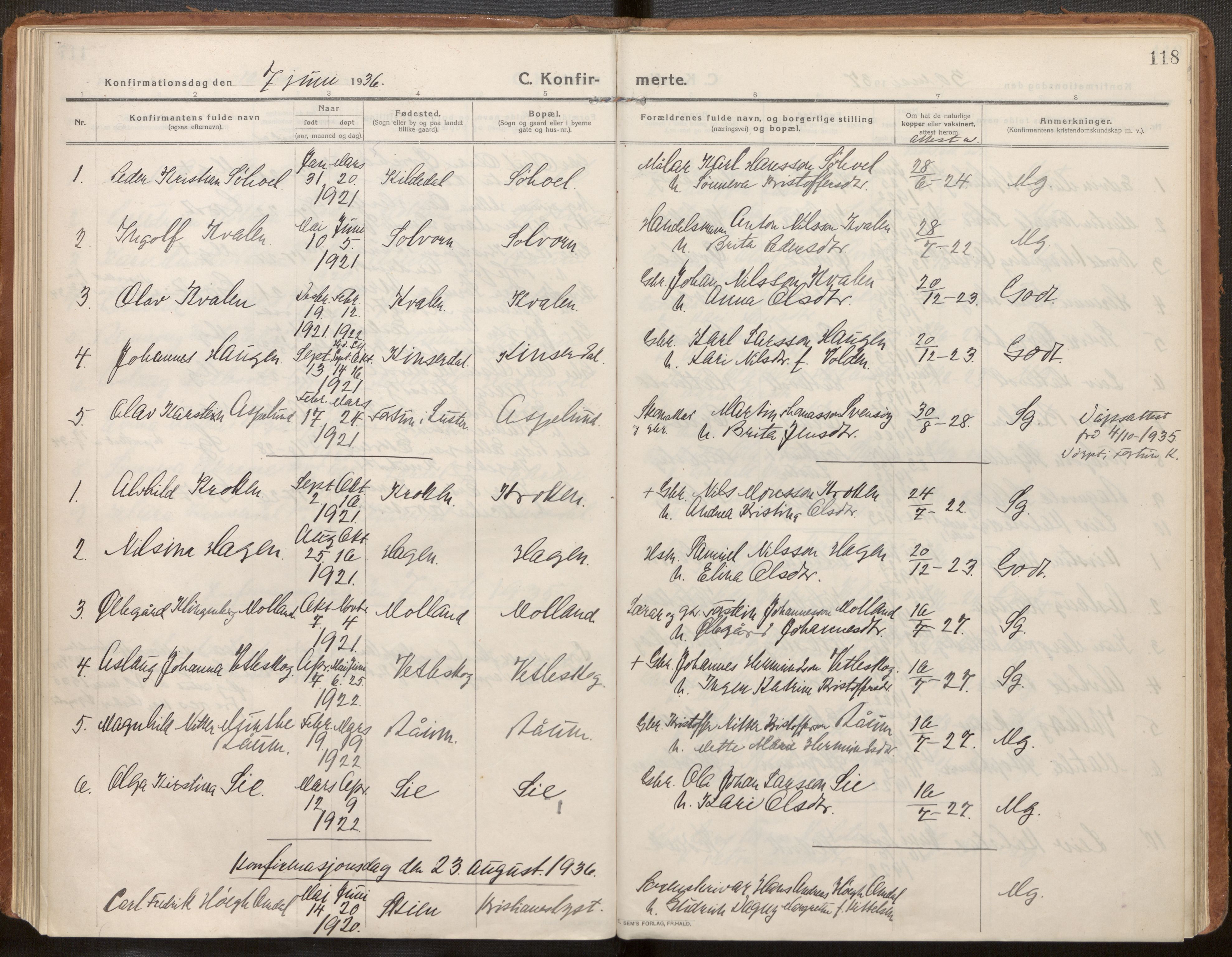 Hafslo sokneprestembete, SAB/A-80301/H/Haa/Haac/L0002: Parish register (official) no. C 2, 1914-1955, p. 118