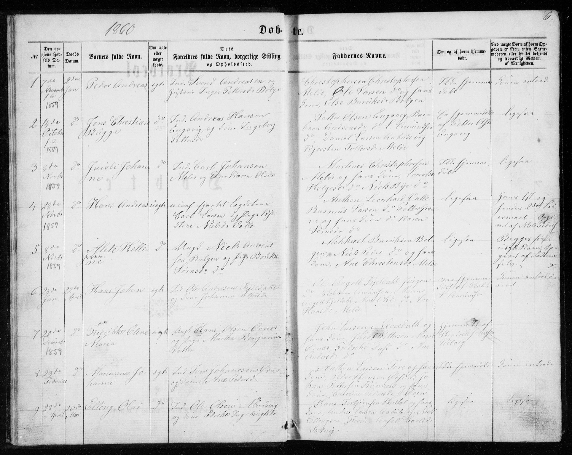 Ministerialprotokoller, klokkerbøker og fødselsregistre - Nordland, AV/SAT-A-1459/843/L0634: Parish register (copy) no. 843C03, 1860-1884, p. 6