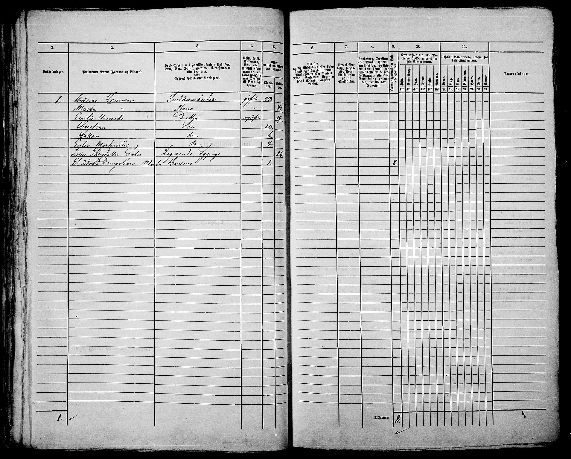 RA, 1865 census for Kristiania, 1865, p. 632