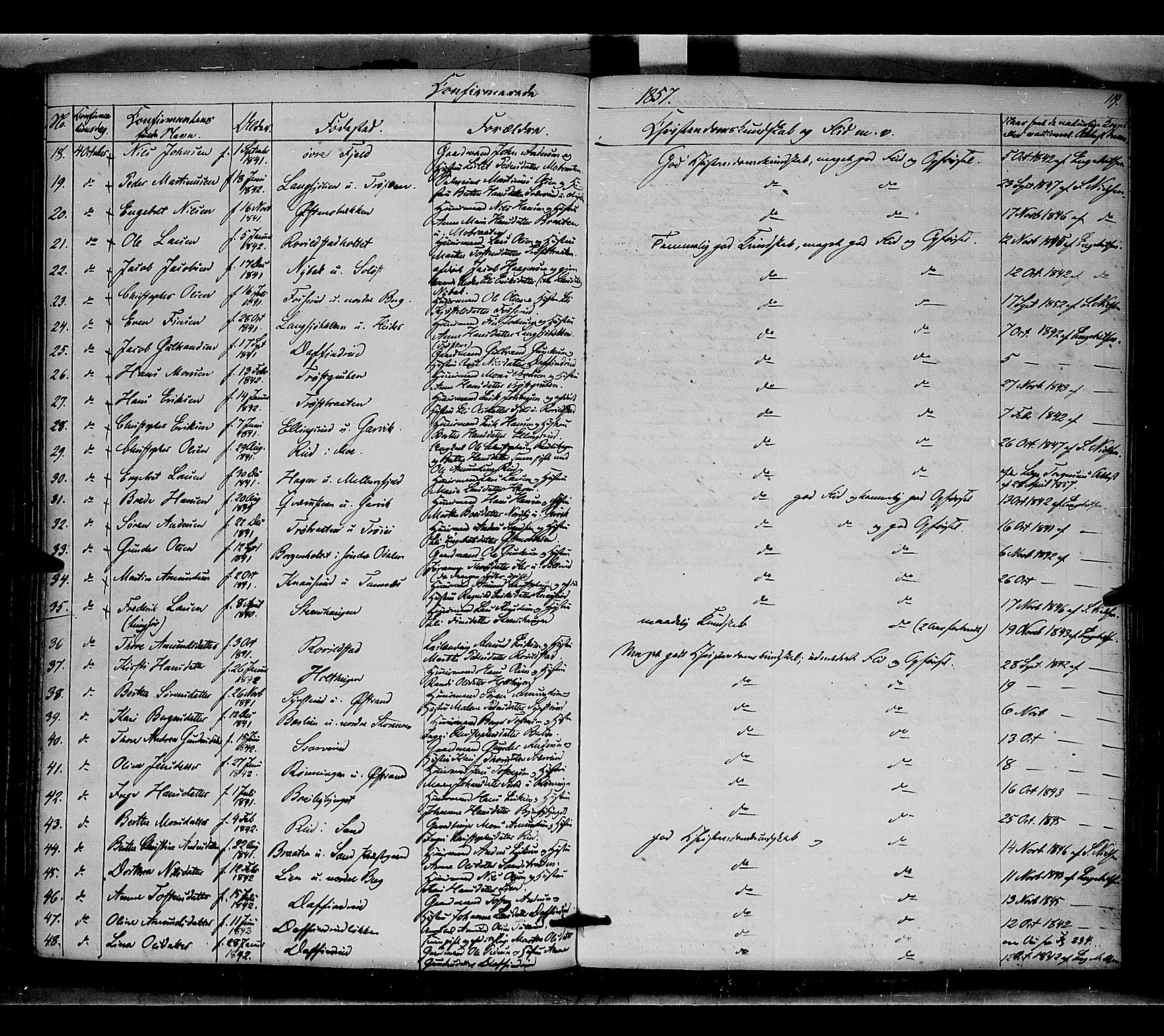 Nord-Odal prestekontor, SAH/PREST-032/H/Ha/Haa/L0003: Parish register (official) no. 3, 1851-1865, p. 119