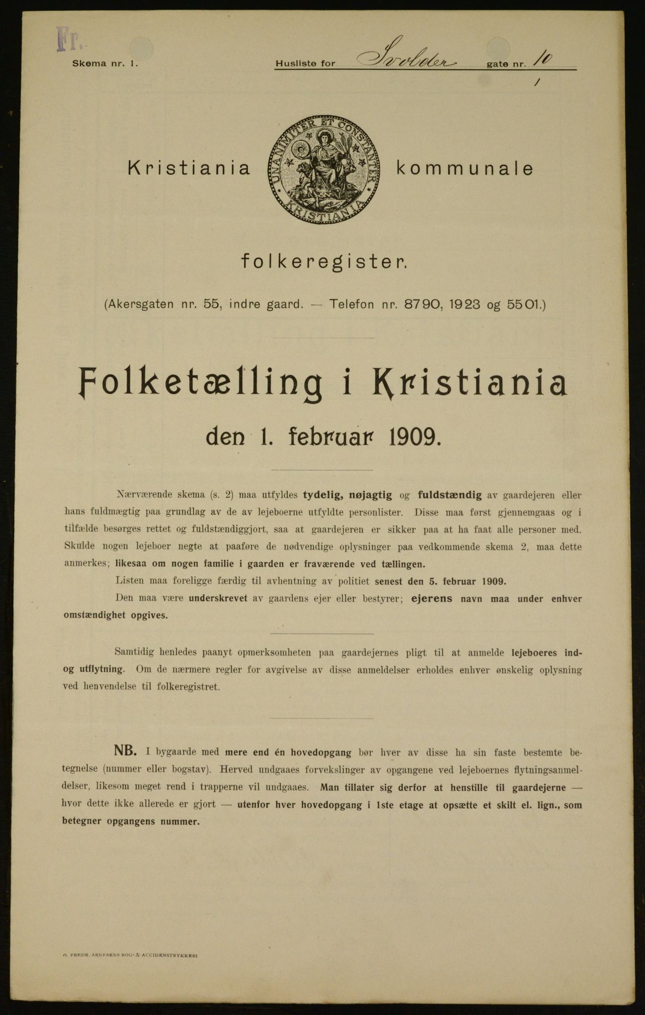 OBA, Municipal Census 1909 for Kristiania, 1909, p. 96141