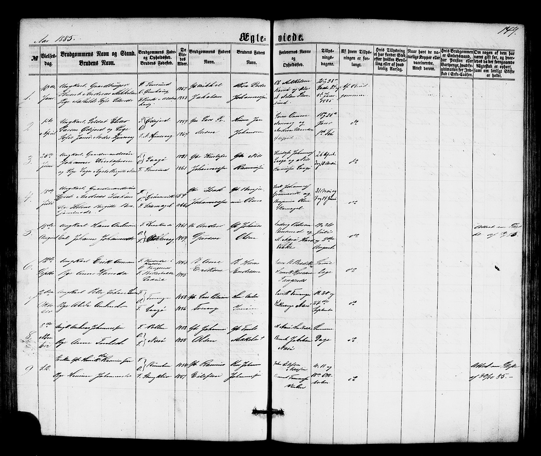 Solund sokneprestembete, AV/SAB-A-81401: Parish register (copy) no. A 1, 1860-1893, p. 149