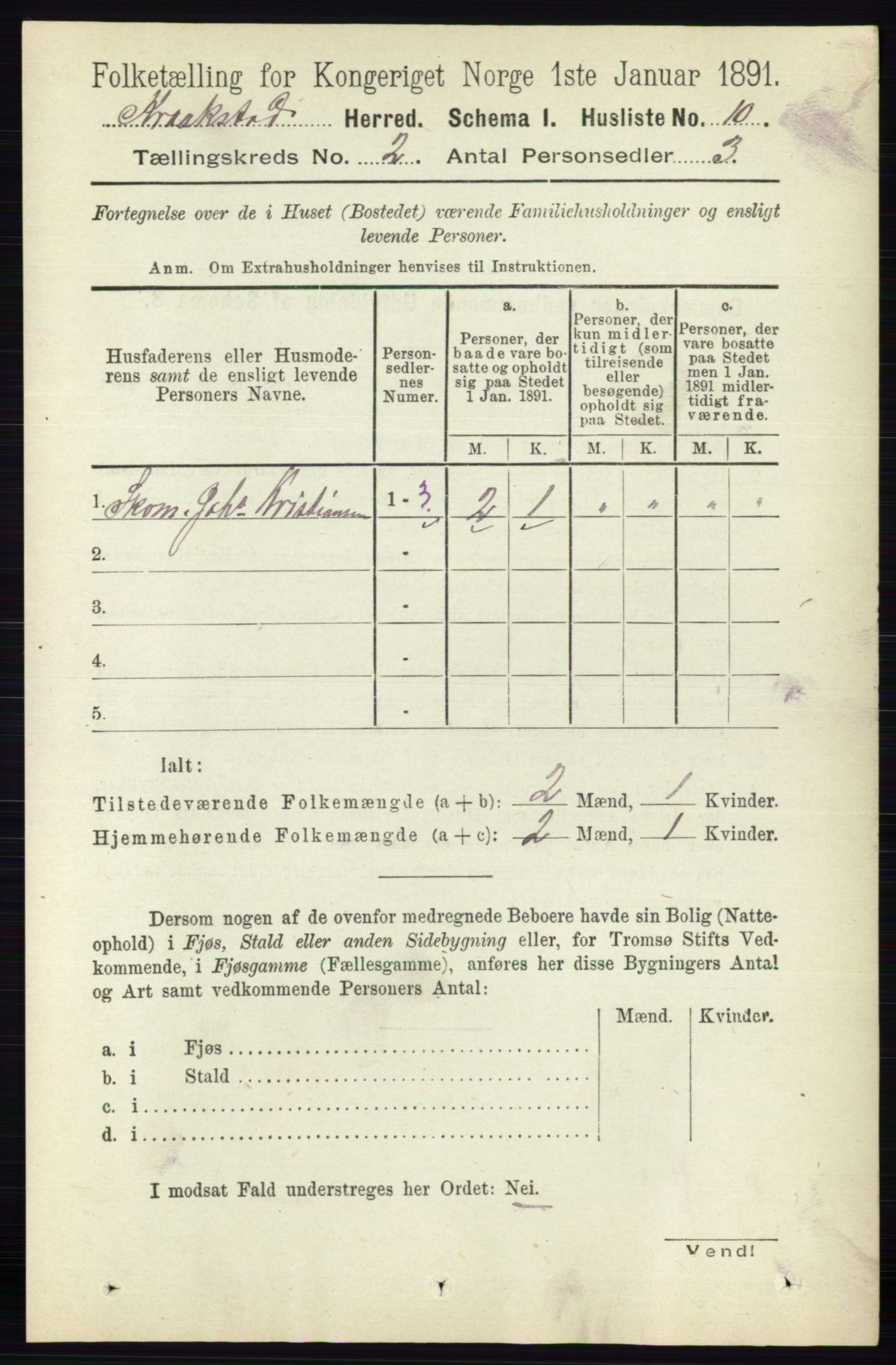 RA, 1891 census for 0212 Kråkstad, 1891, p. 684