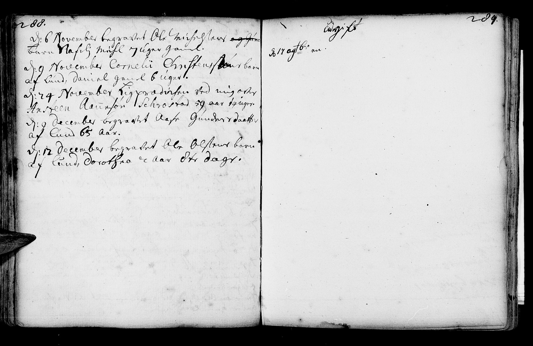 Oddernes sokneprestkontor, SAK/1111-0033/F/Fa/Faa/L0001: Parish register (official) no. A 1, 1692-1718, p. 288-289