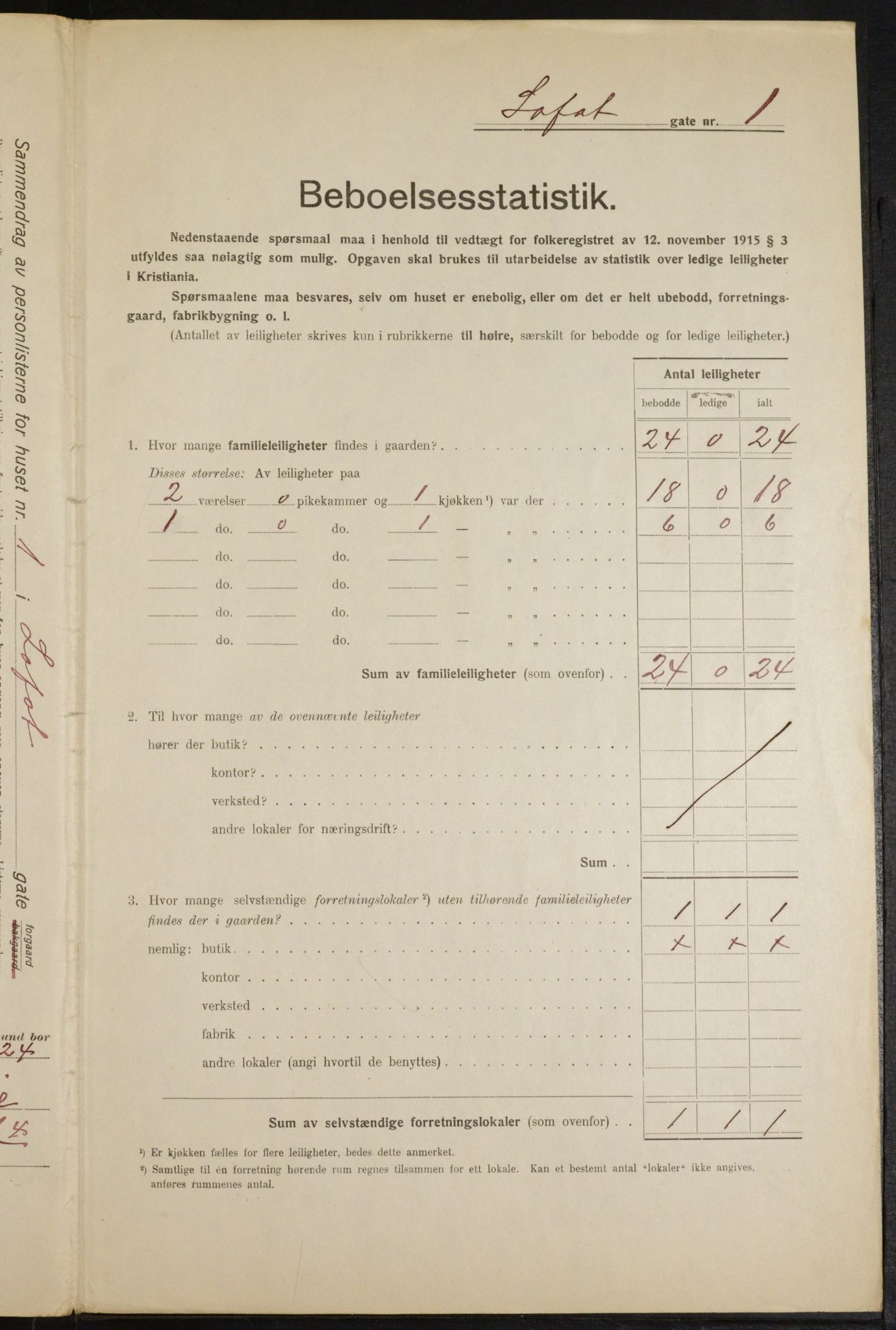 OBA, Municipal Census 1916 for Kristiania, 1916, p. 59654