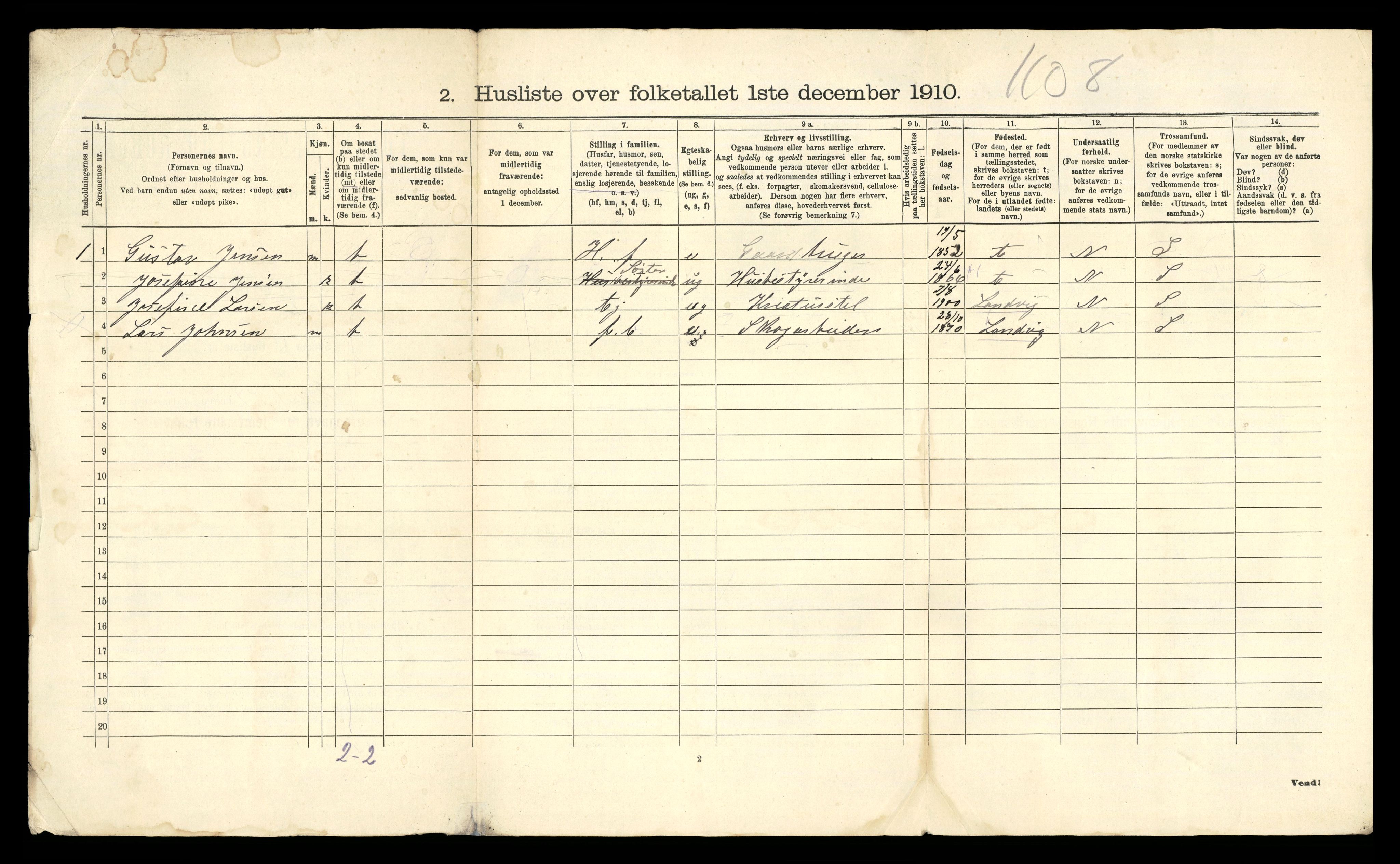 RA, 1910 census for Eide, 1910, p. 16