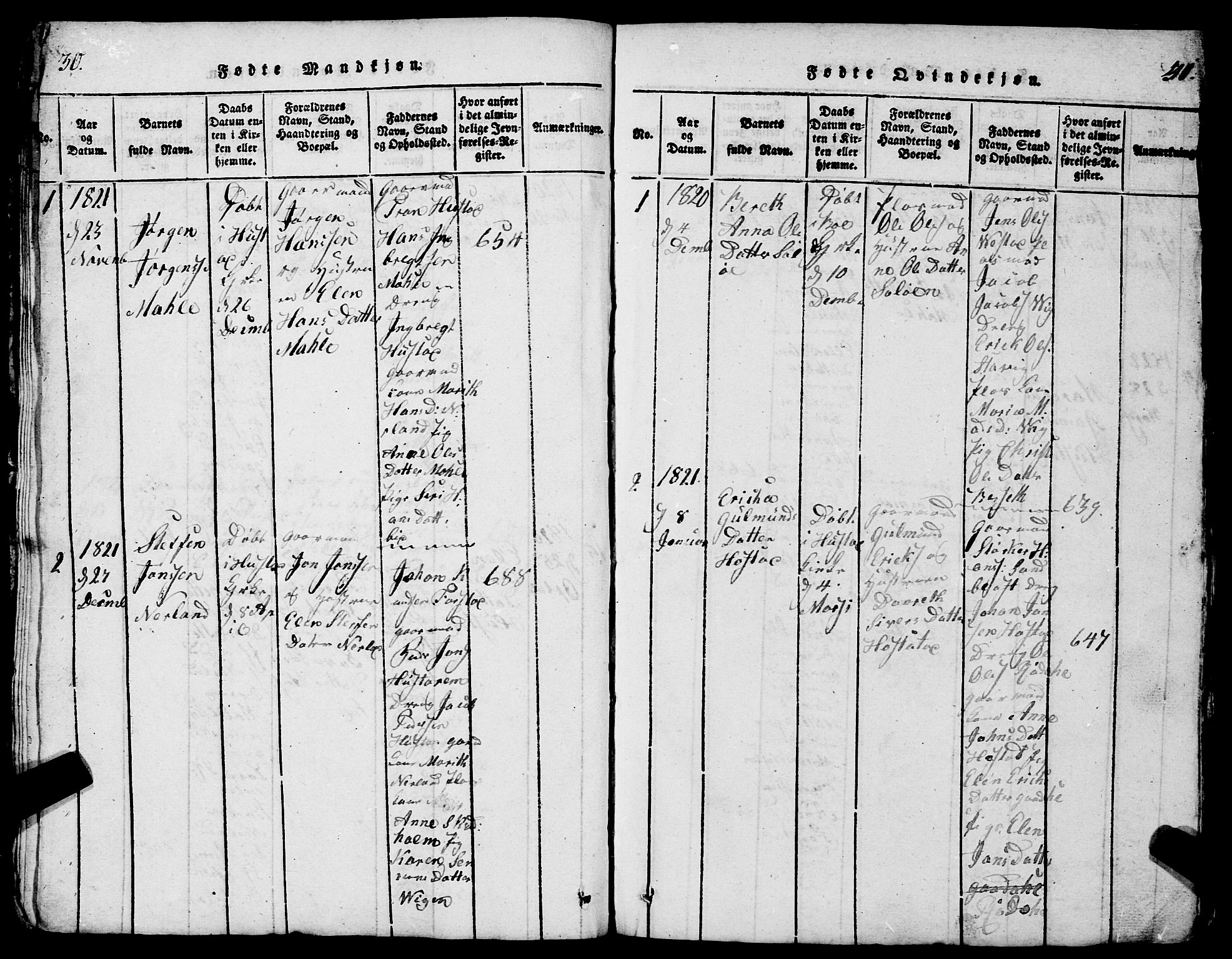 Ministerialprotokoller, klokkerbøker og fødselsregistre - Møre og Romsdal, SAT/A-1454/567/L0781: Parish register (copy) no. 567C01, 1818-1845, p. 30-31