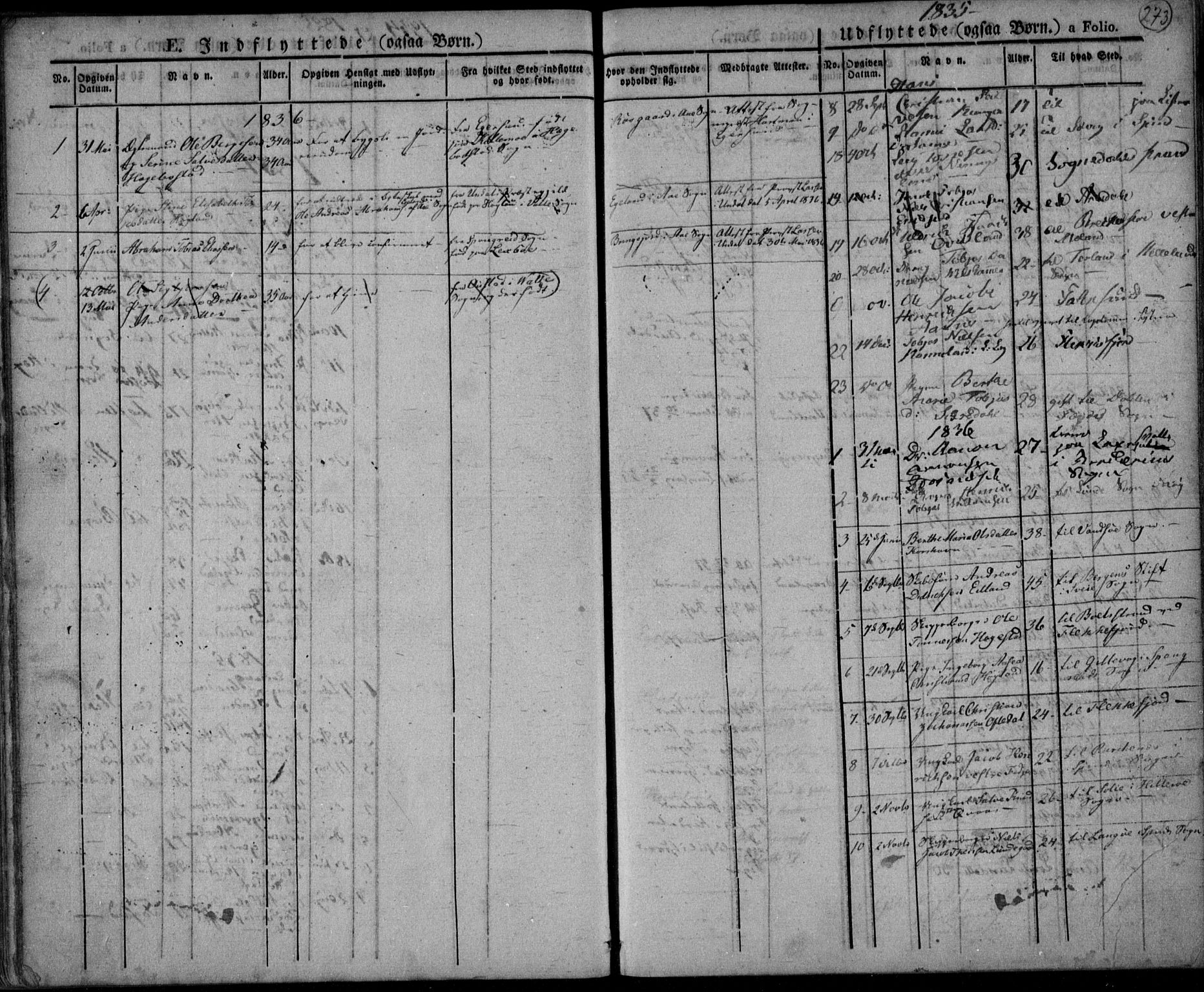 Lyngdal sokneprestkontor, AV/SAK-1111-0029/F/Fa/Fac/L0007: Parish register (official) no. A 7, 1825-1838, p. 273