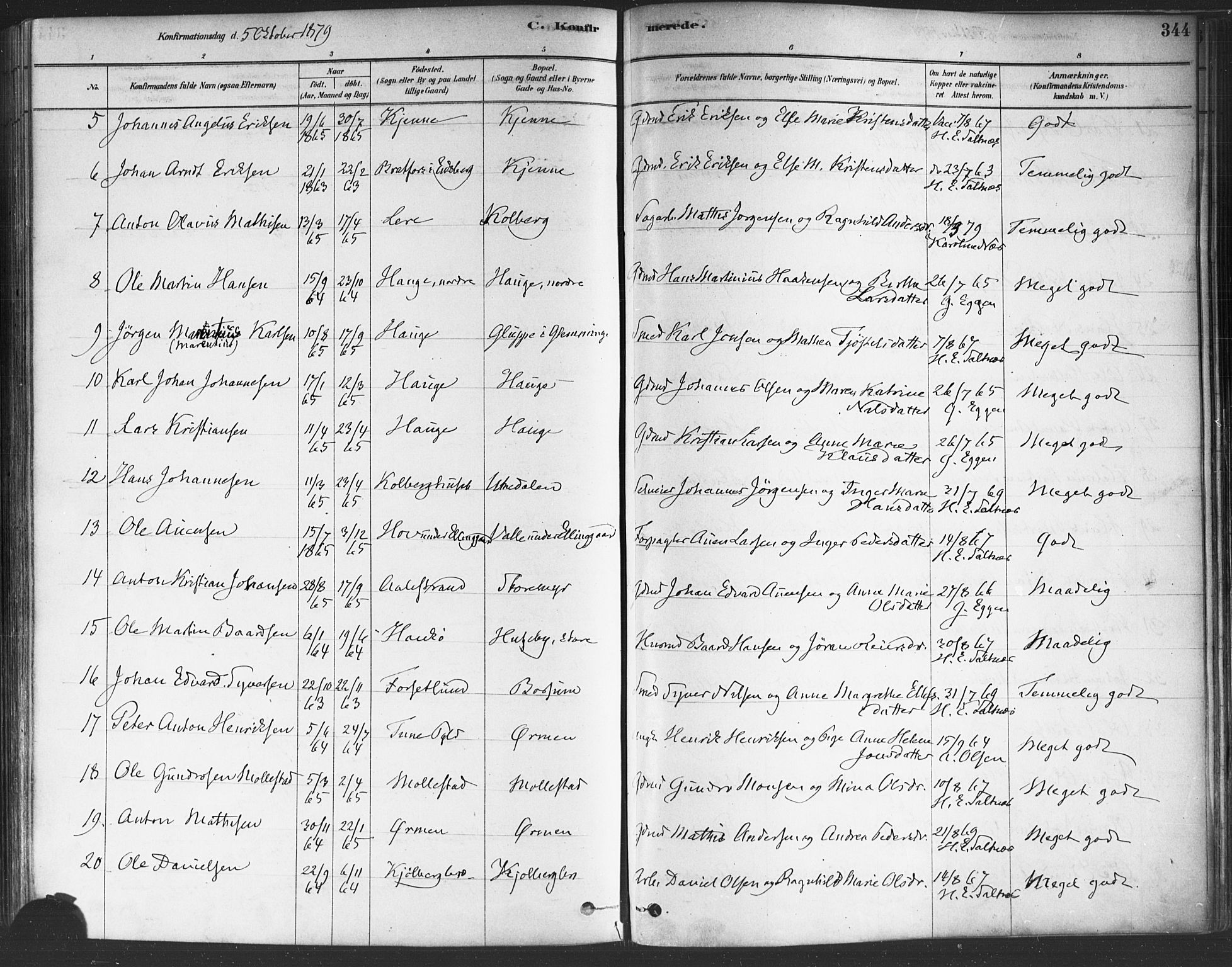 Onsøy prestekontor Kirkebøker, AV/SAO-A-10914/F/Fa/L0005: Parish register (official) no. I 5, 1878-1898, p. 344