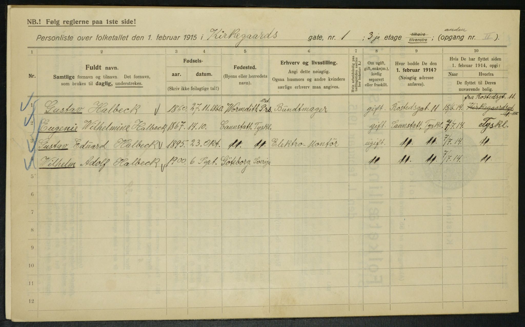 OBA, Municipal Census 1915 for Kristiania, 1915, p. 49551