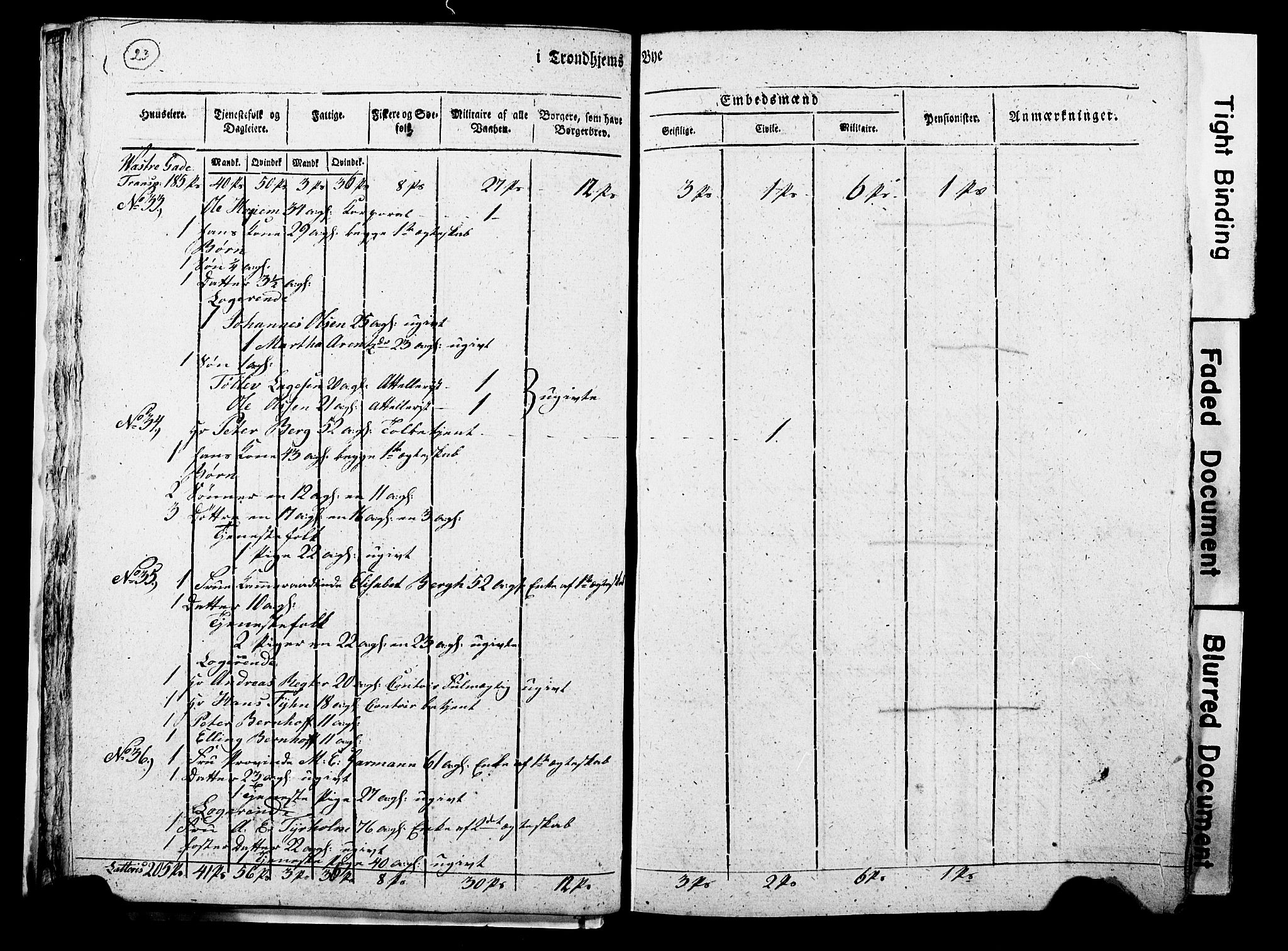 RA, Census 1815 for Trondheim, 1815, p. 22