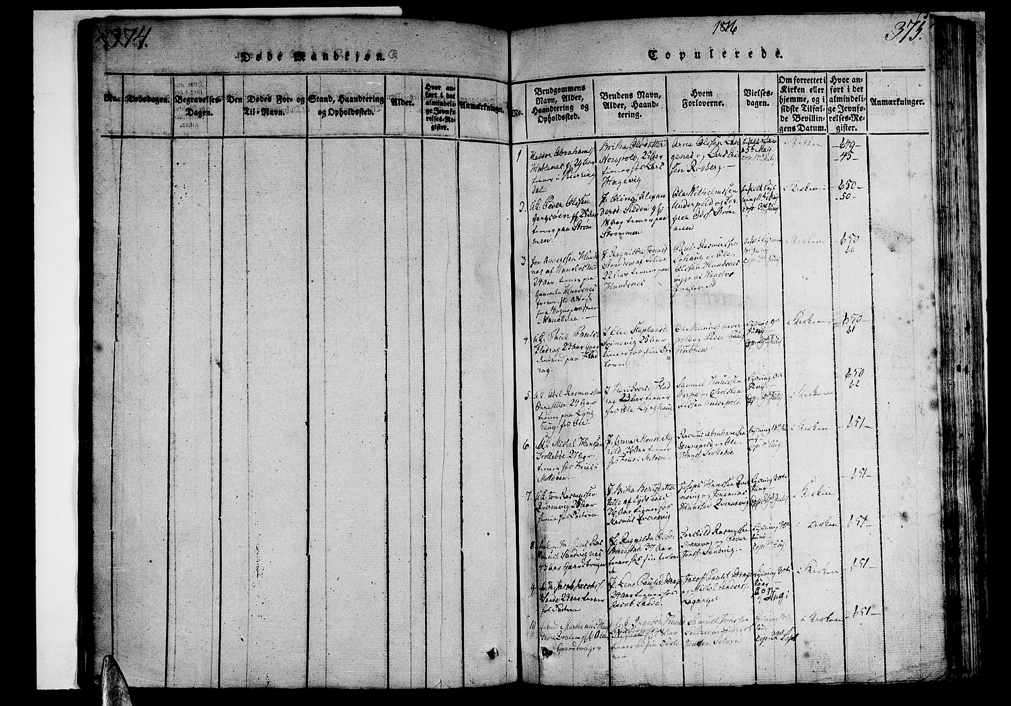 Selje sokneprestembete, SAB/A-99938/H/Ha/Haa/Haaa: Parish register (official) no. A 8, 1816-1828, p. 374-375
