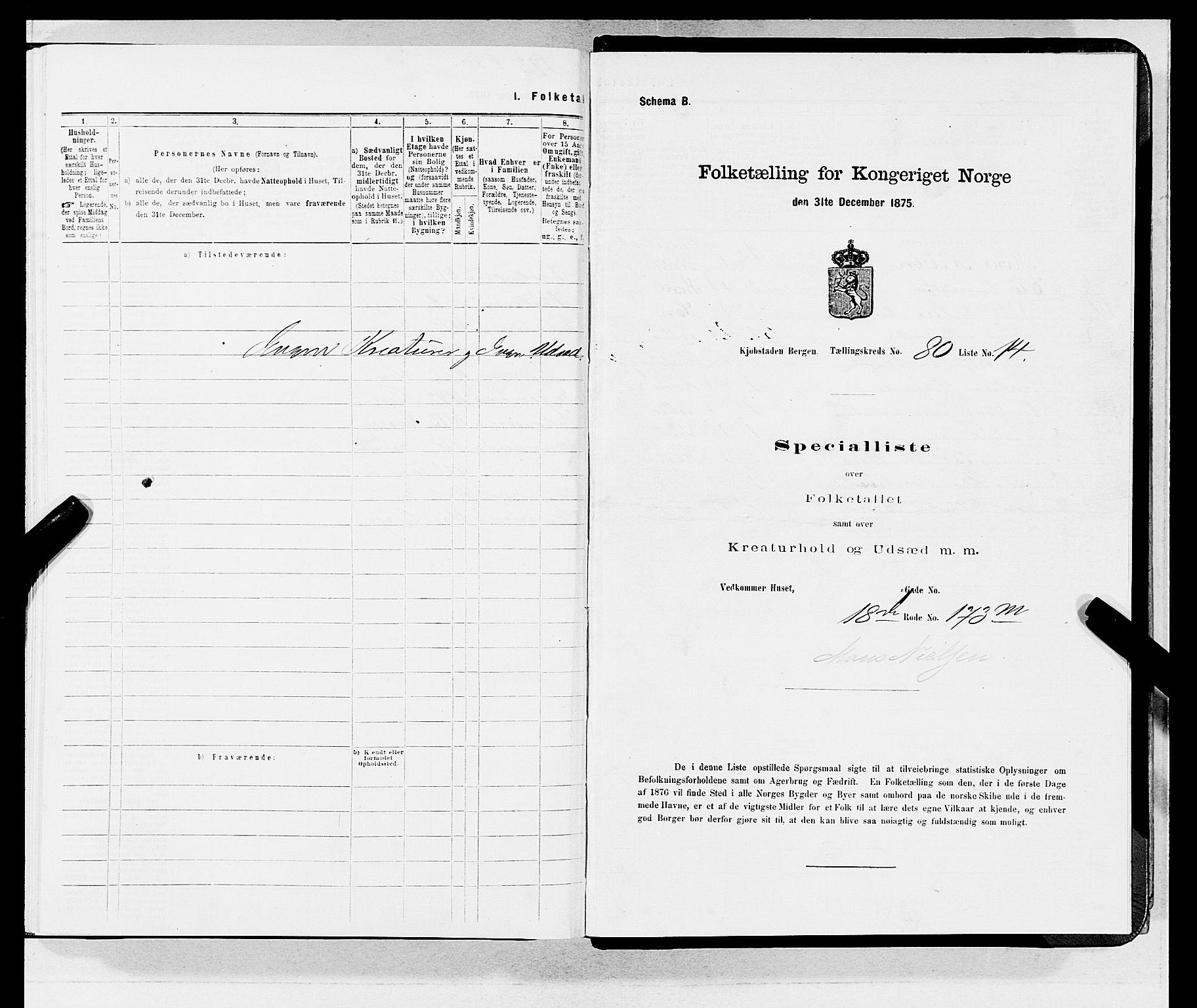 SAB, 1875 census for 1301 Bergen, 1875, p. 4311