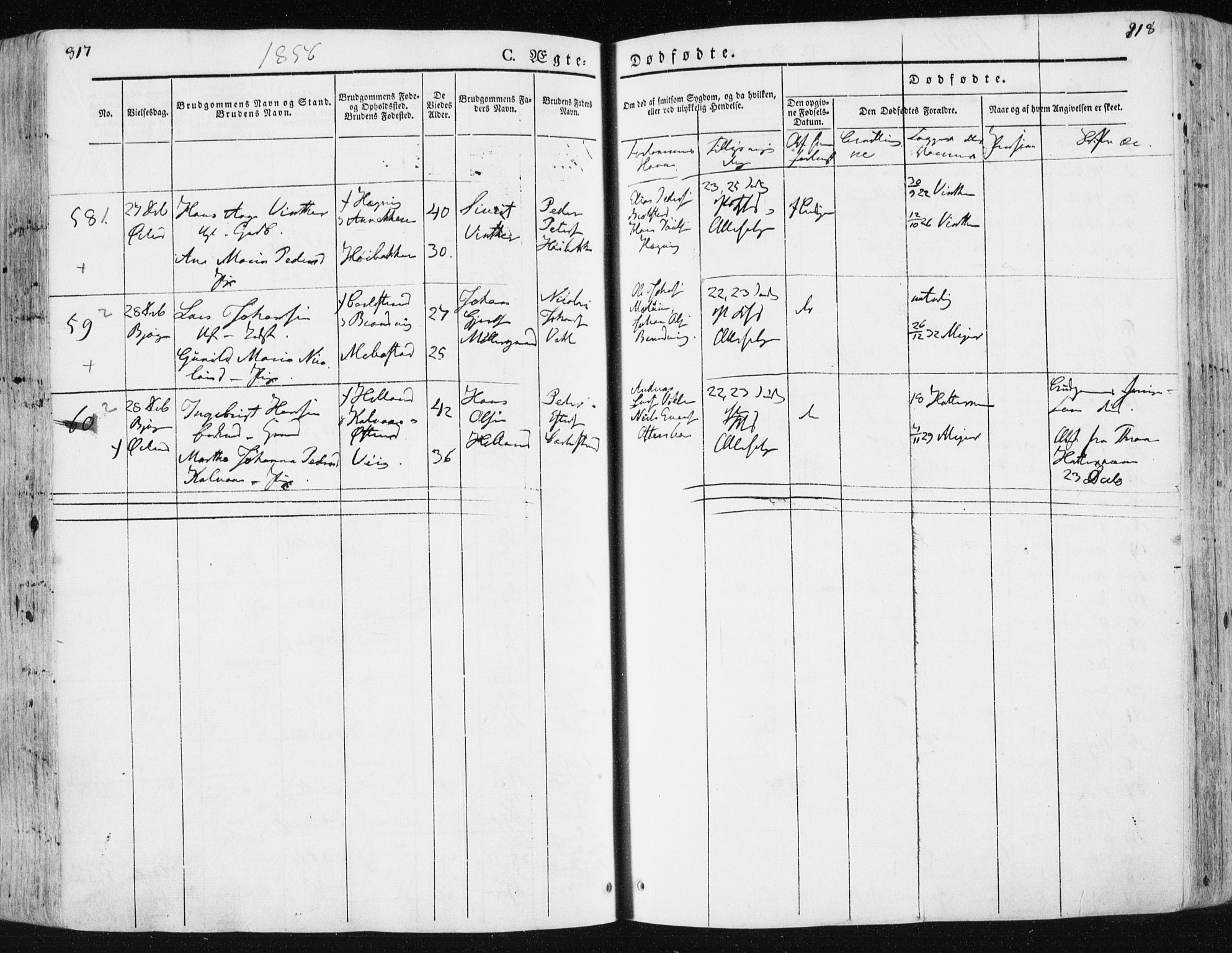 Ministerialprotokoller, klokkerbøker og fødselsregistre - Sør-Trøndelag, AV/SAT-A-1456/659/L0736: Parish register (official) no. 659A06, 1842-1856, p. 817-818