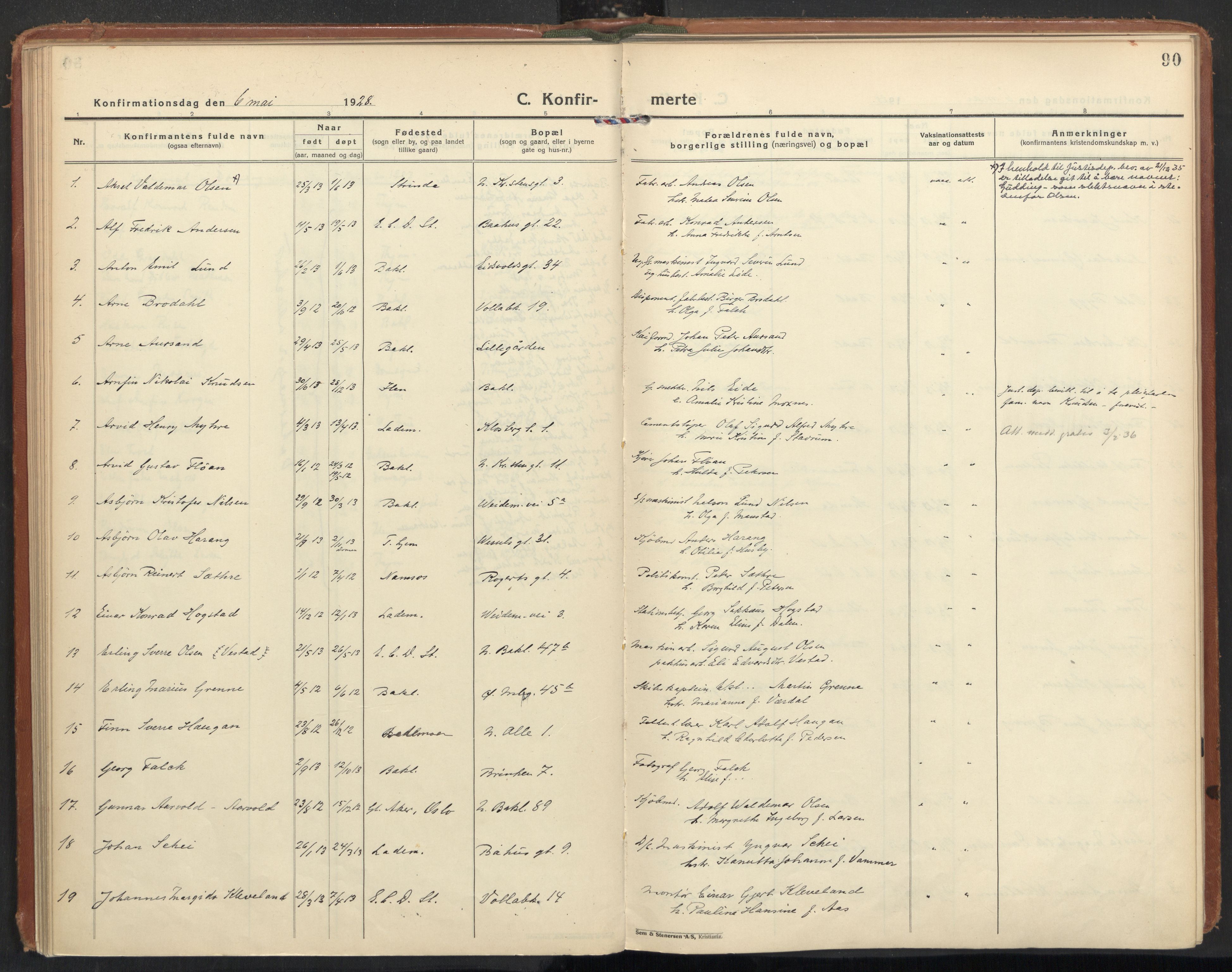 Ministerialprotokoller, klokkerbøker og fødselsregistre - Sør-Trøndelag, SAT/A-1456/604/L0208: Parish register (official) no. 604A28, 1923-1937, p. 90
