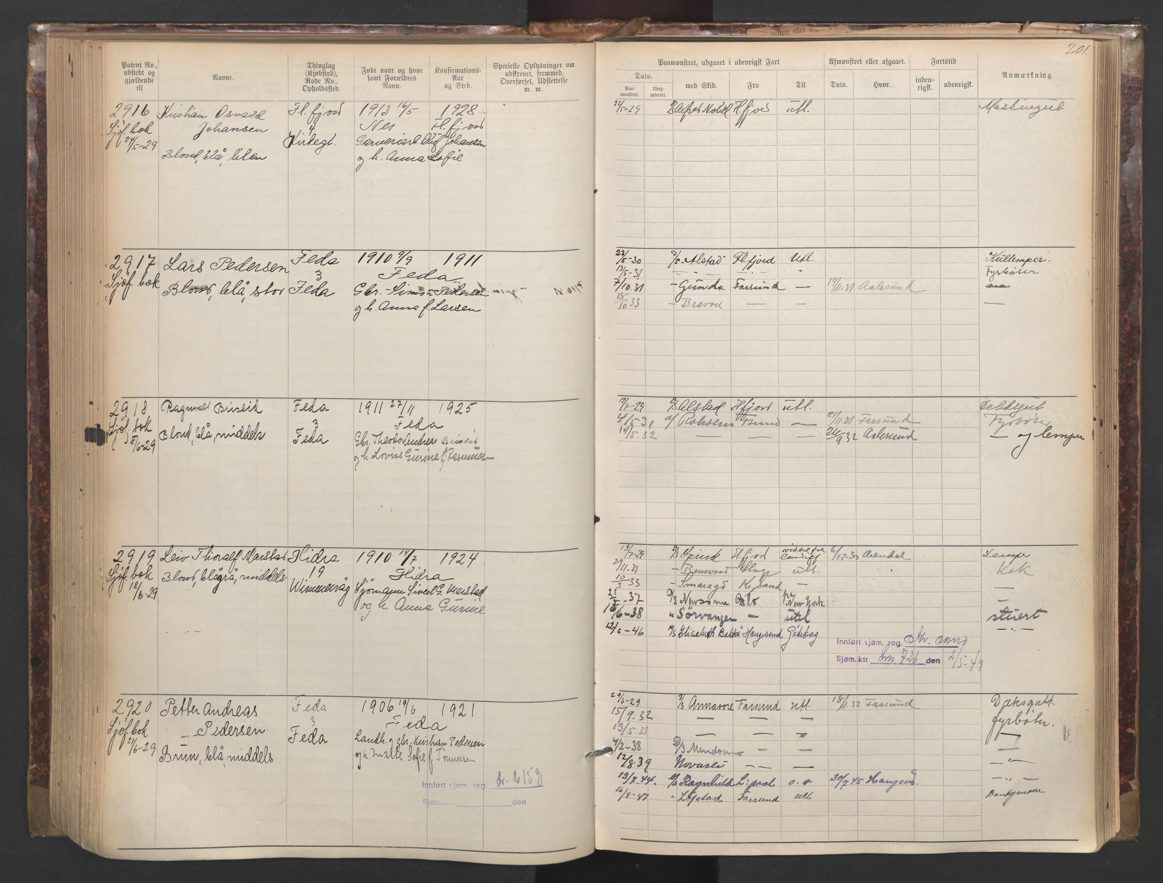 Flekkefjord mønstringskrets, AV/SAK-2031-0018/F/Fa/L0003: Annotasjonsrulle nr 1921-2963 med register, N-3, 1892-1948, p. 234