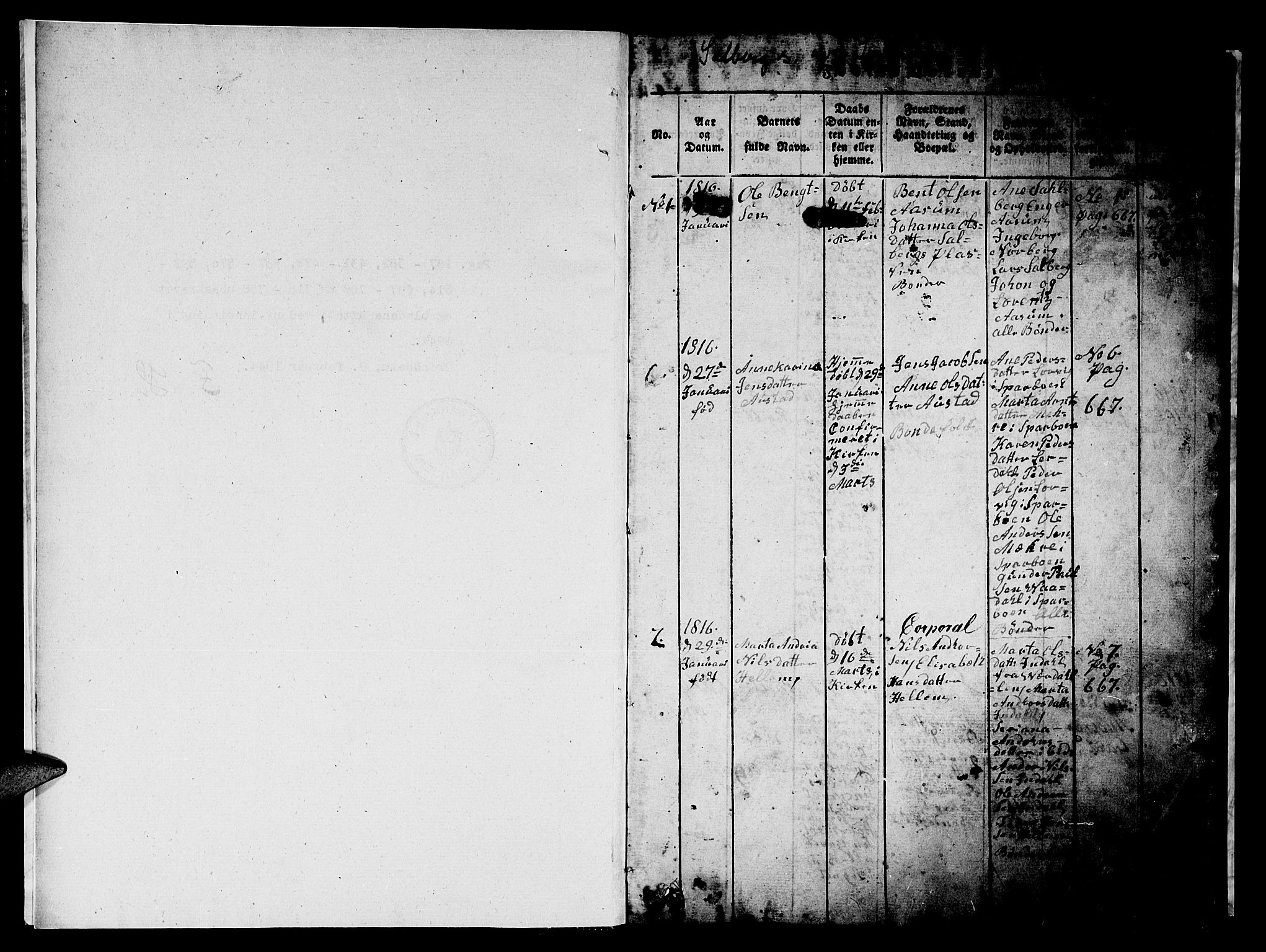 Ministerialprotokoller, klokkerbøker og fødselsregistre - Nord-Trøndelag, AV/SAT-A-1458/731/L0310: Parish register (copy) no. 731C01, 1816-1874, p. 0-1