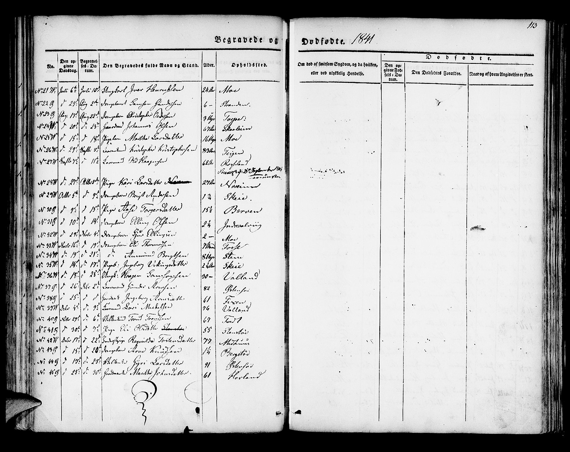 Kvam sokneprestembete, SAB/A-76201/H/Haa: Parish register (official) no. A 7, 1832-1843, p. 113