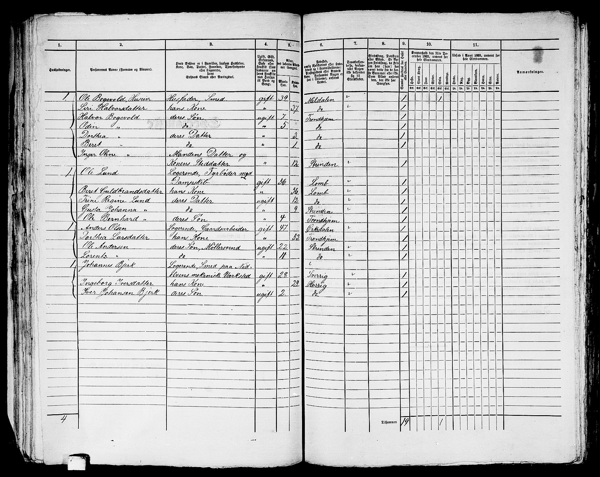 RA, 1865 census for Trondheim, 1865, p. 2730