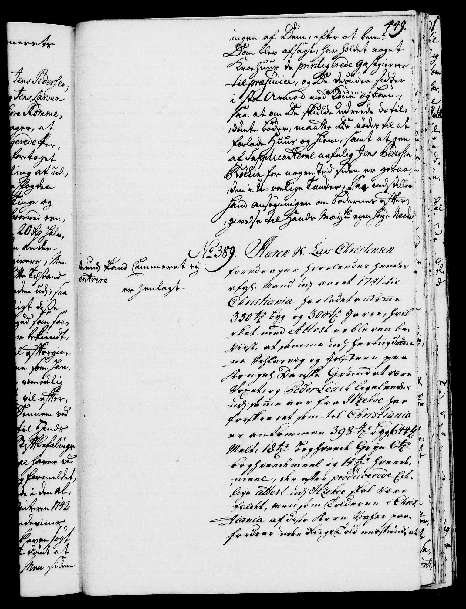 Rentekammeret, Kammerkanselliet, RA/EA-3111/G/Gh/Gha/L0024: Norsk ekstraktmemorialprotokoll (merket RK 53.69), 1742-1743, p. 449