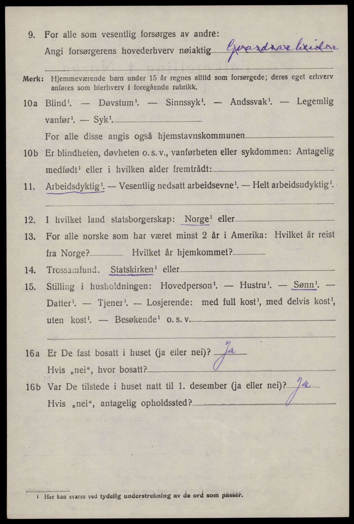 SAST, 1920 census for Tysvær, 1920, p. 3217