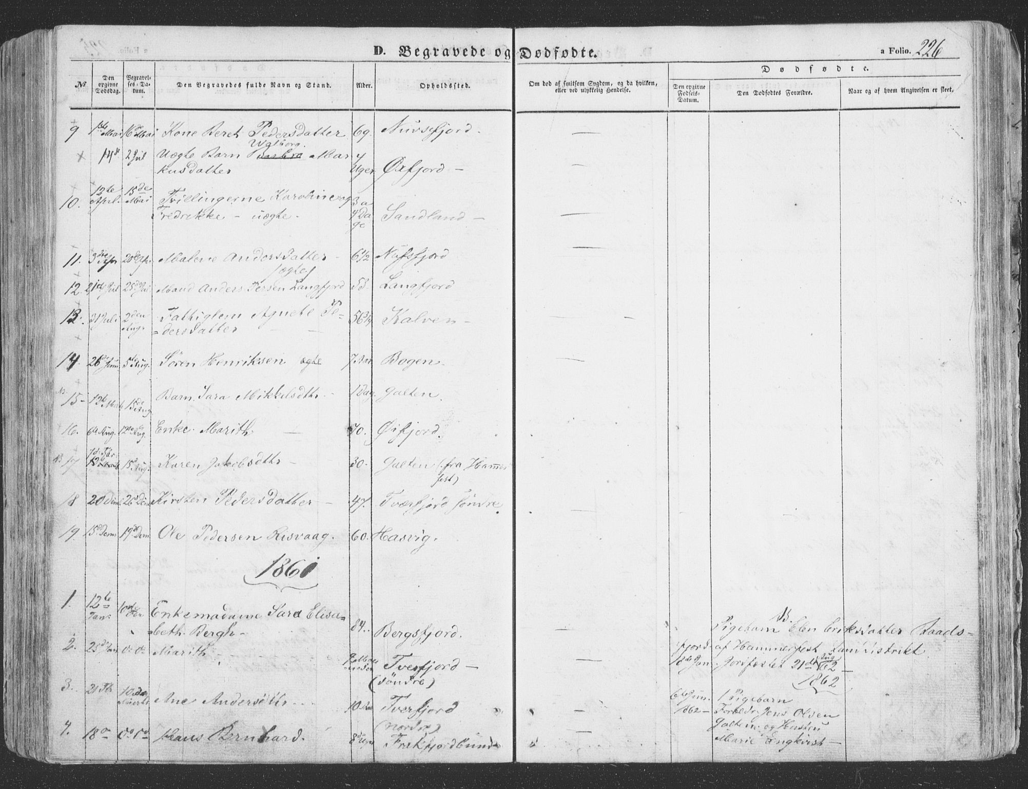 Loppa sokneprestkontor, SATØ/S-1339/H/Ha/L0004kirke: Parish register (official) no. 4, 1849-1868, p. 226